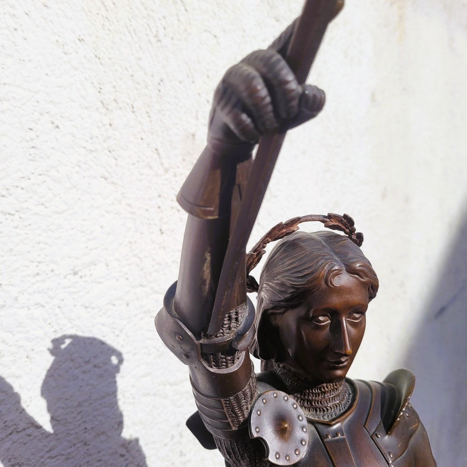 Napoleon III Contenot, Joan Of Arc, Signed Bronze, Late 19th-early 20th Century For Sale