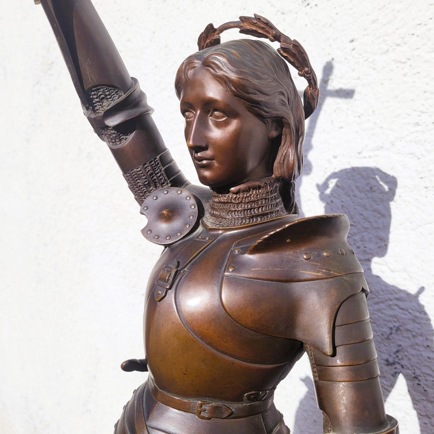19th Century Contenot, Joan Of Arc, Signed Bronze, Late 19th-early 20th Century For Sale