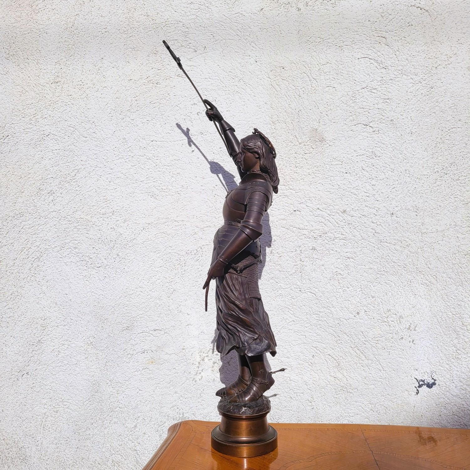 Contenot, Joan Of Arc, Signed Bronze, Late 19th-early 20th Century For Sale 2