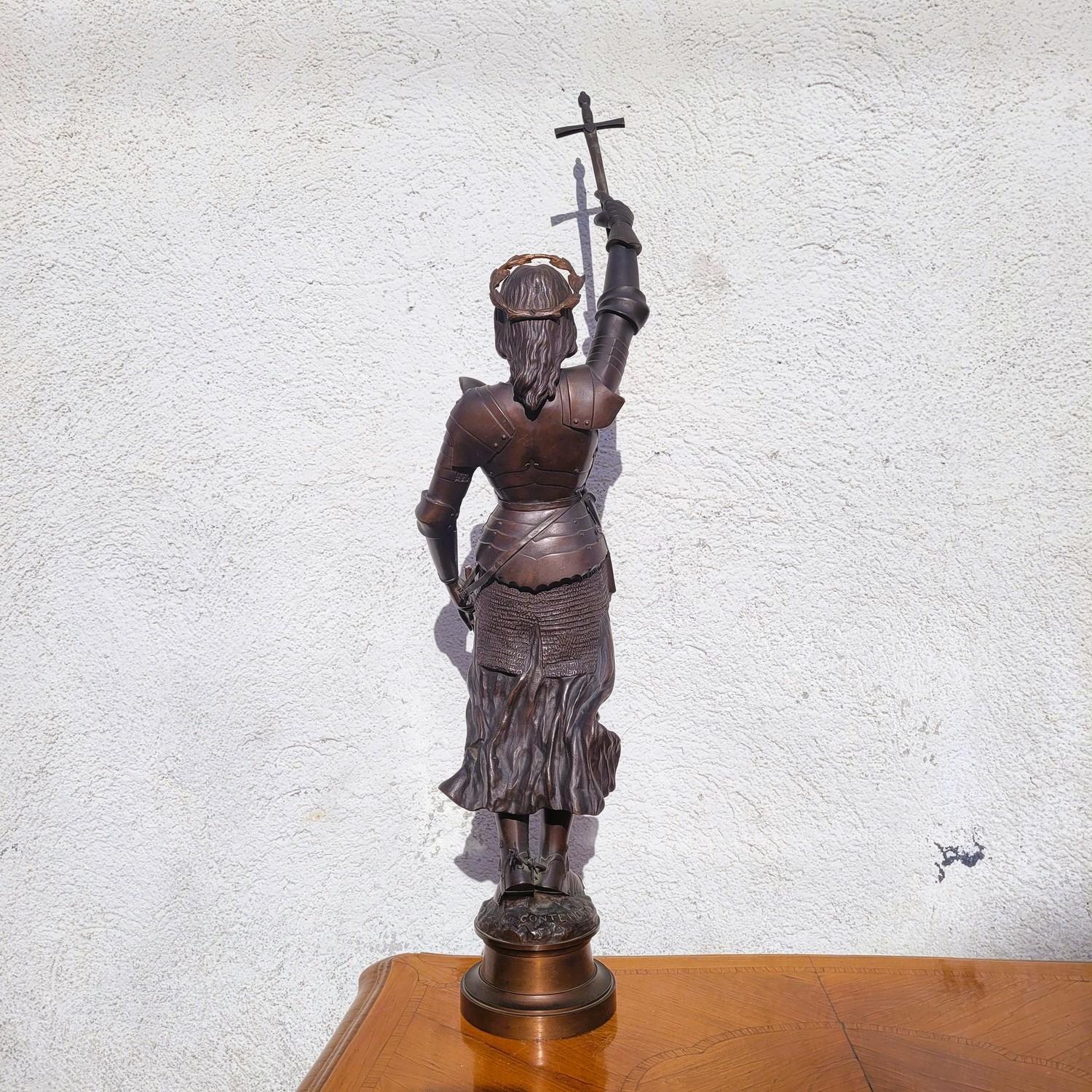Contenot, Joan Of Arc, Signed Bronze, Late 19th-early 20th Century For Sale 3