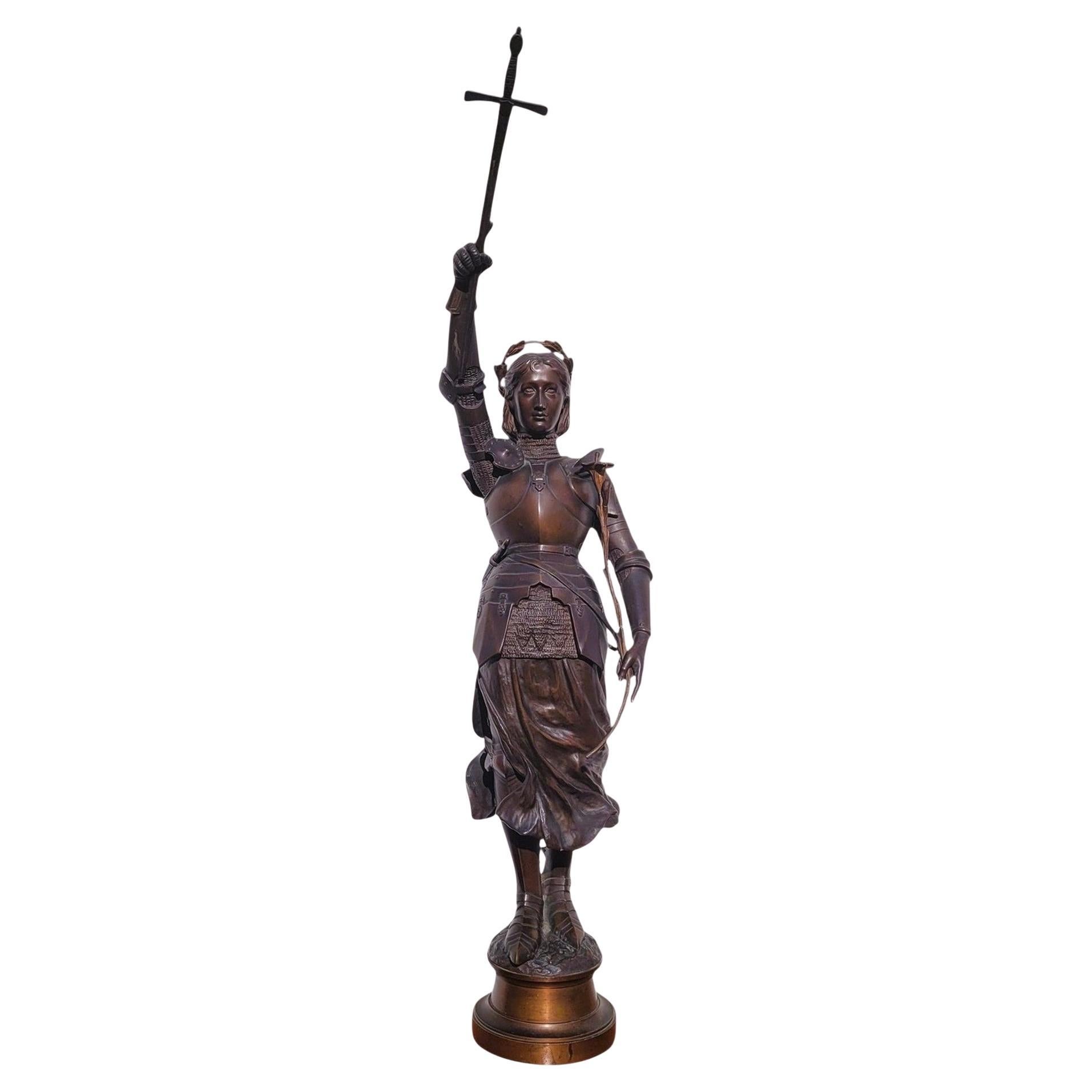 Contenot, Joan Of Arc, Signed Bronze, Late 19th-early 20th Century For Sale