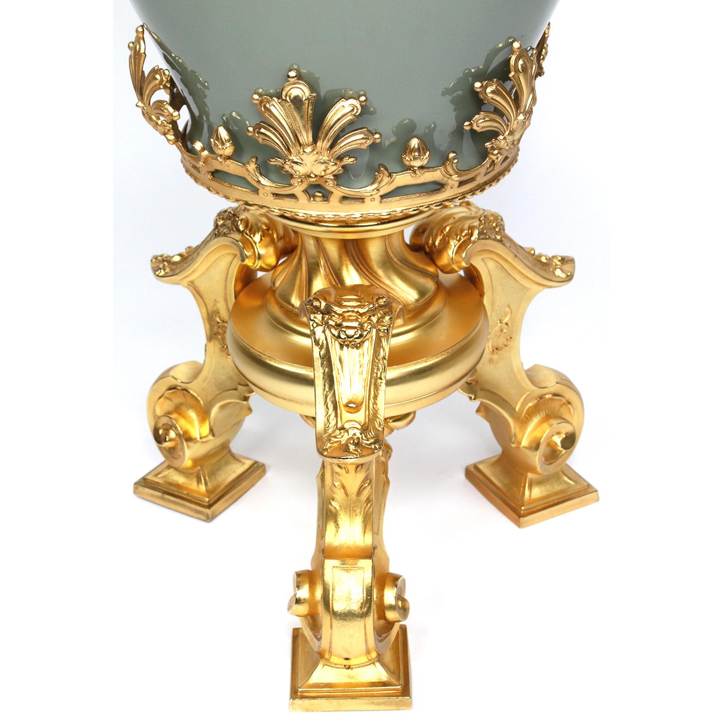 Continental 19th-20th Century Porcelain and Gilt Metal Mounted Vase with Cherubs 5