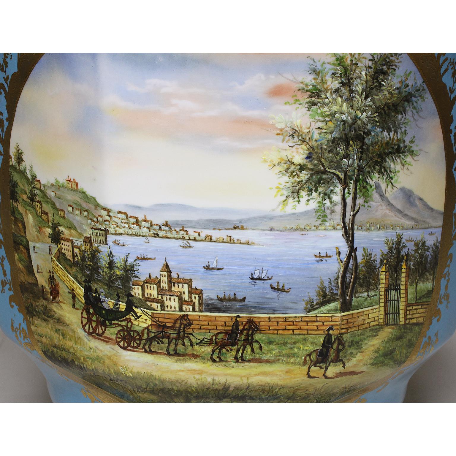 Kontinentale Übertöpfe/ Blumentöpfe/ Vasen/ Weinkühler aus Porzellan, 19.-20. Jahrhundert, Paar im Angebot 1