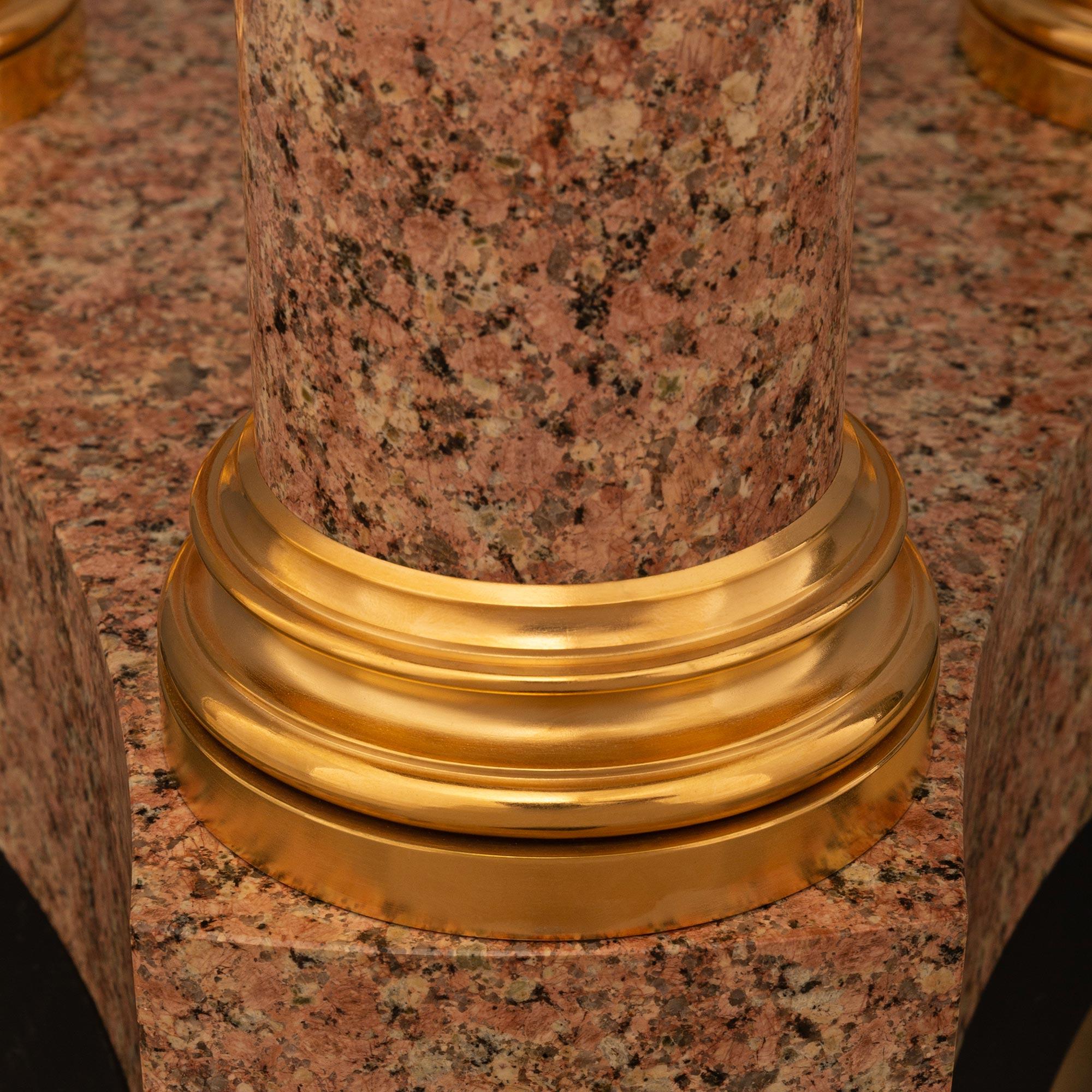 Continental 19th c. Neoclassical St. Royal Pink Granite & Ormolu Planter For Sale 2