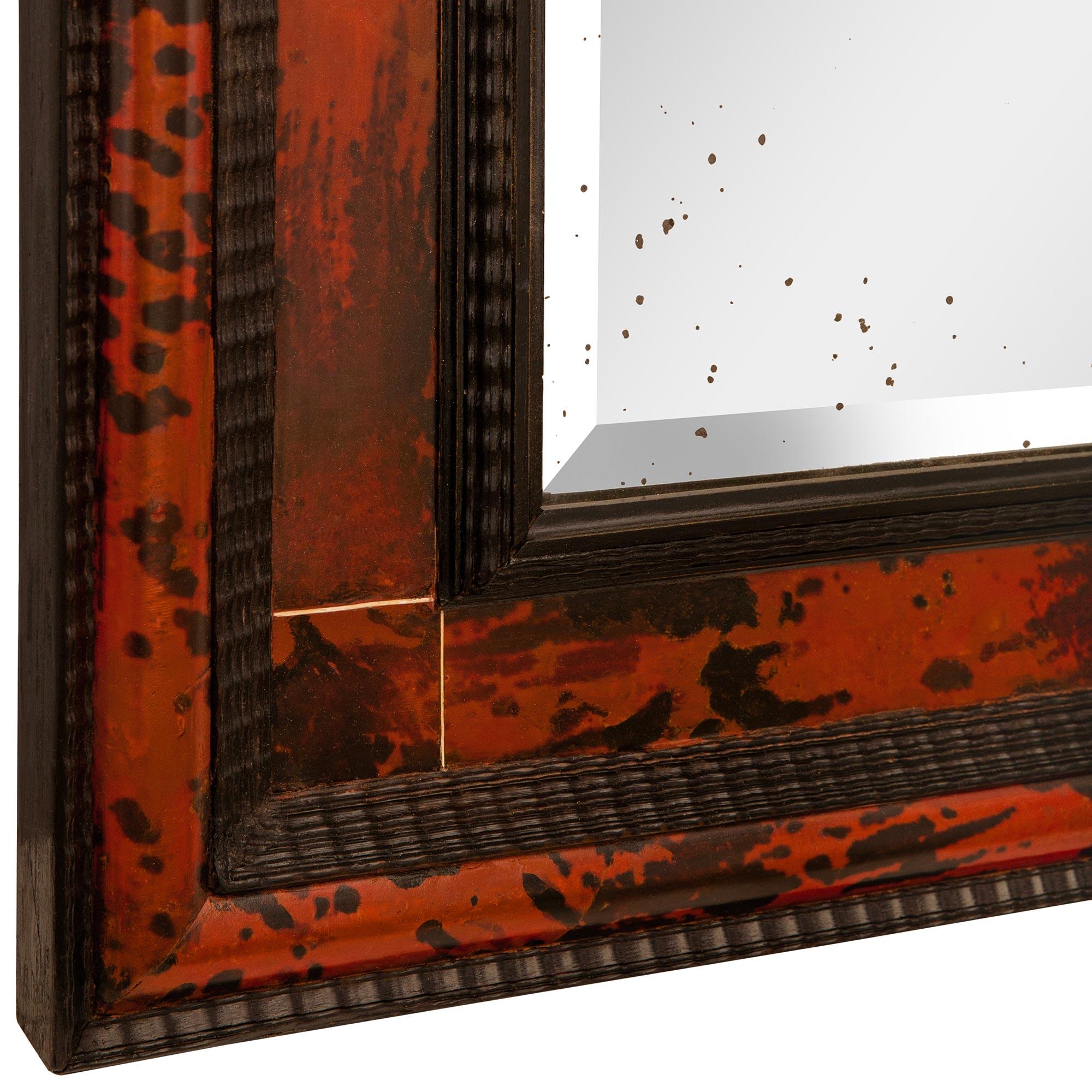 Tortoise Shell Continental 19th century Baroque st. Tortoiseshell and Ebonized Fruitwood mirror For Sale