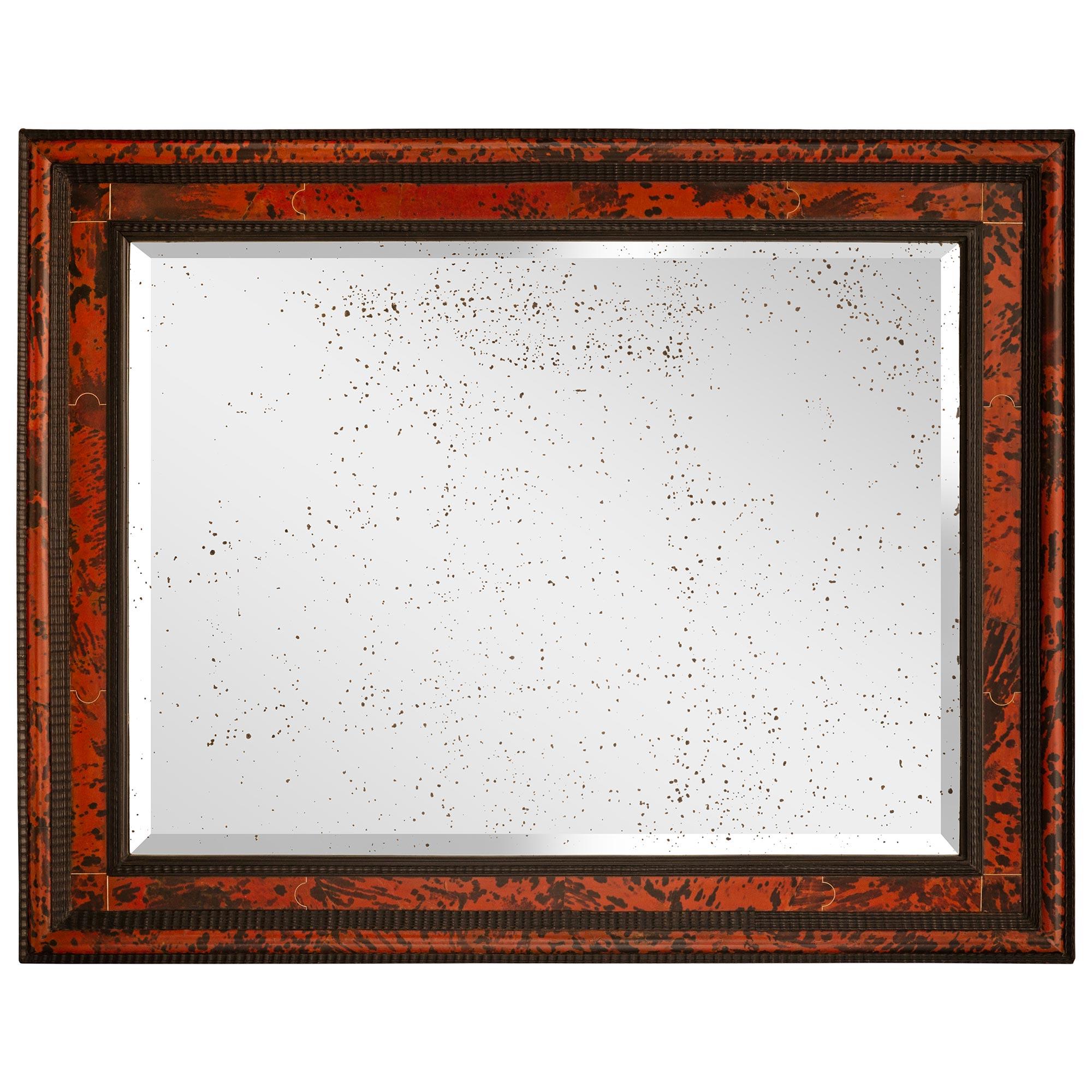 Continental 19th century Baroque st. Tortoiseshell and Ebonized Fruitwood mirror For Sale 2