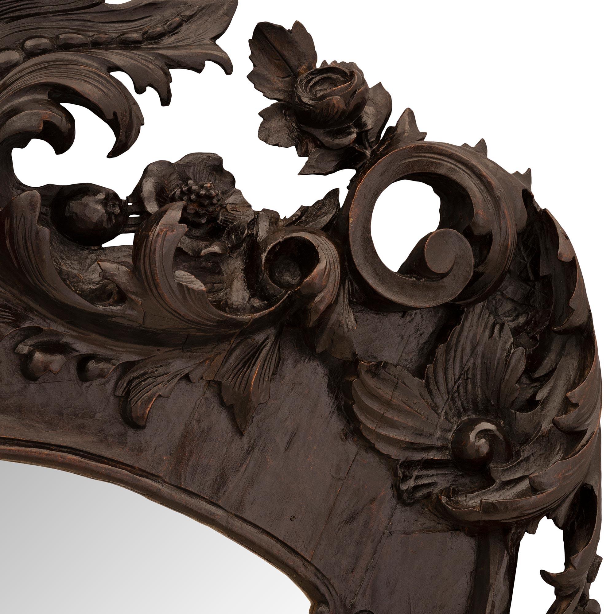Continental 19th Century Baroque St. Walnut Mirror For Sale 2