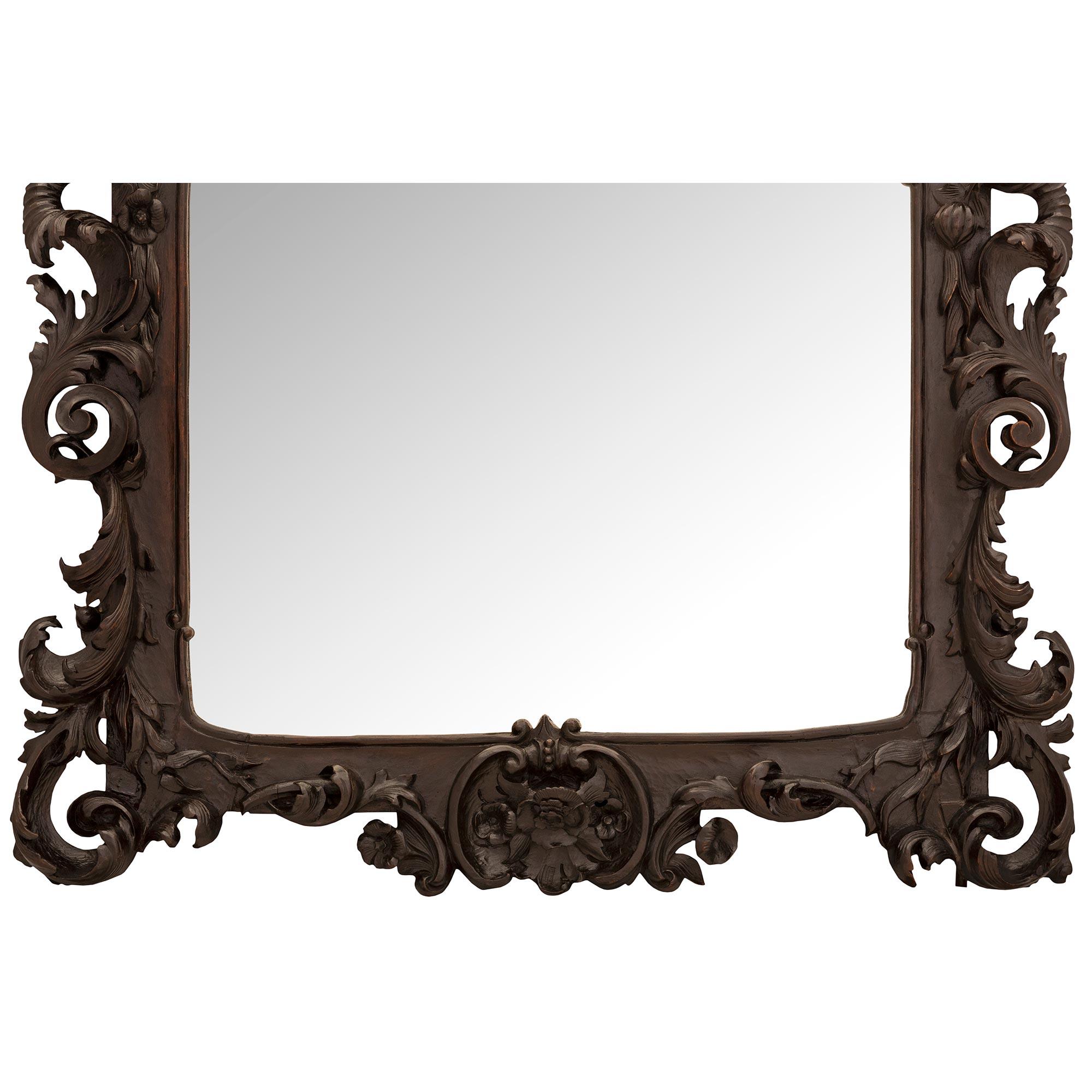 Continental 19th Century Baroque St. Walnut Mirror For Sale 4