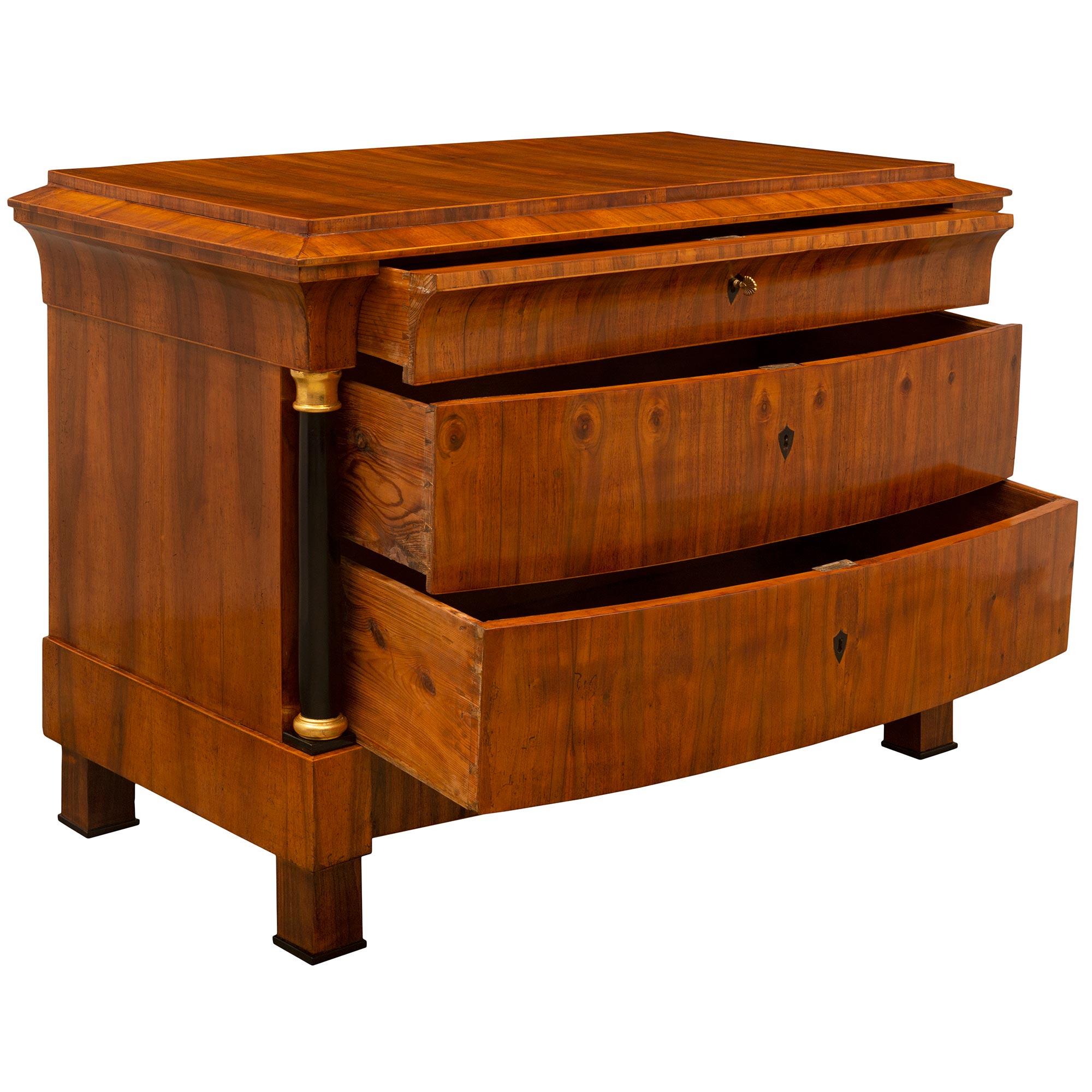 Unknown Continental 19th Century Biedermeier Period Walnut & Fruitwood Commode For Sale