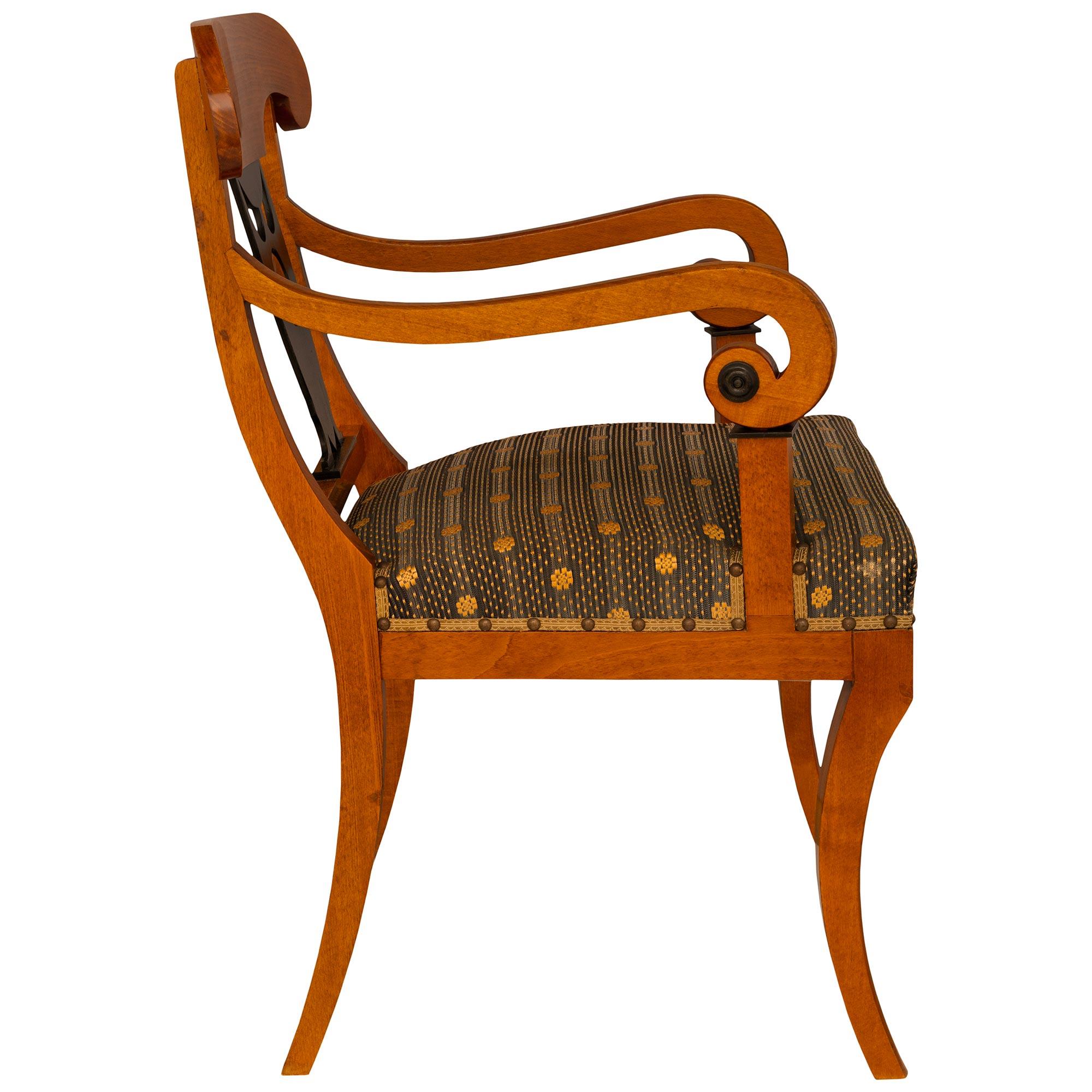 Unknown Continental 19th Century Biedermeier St. Fruitwood Armchair
