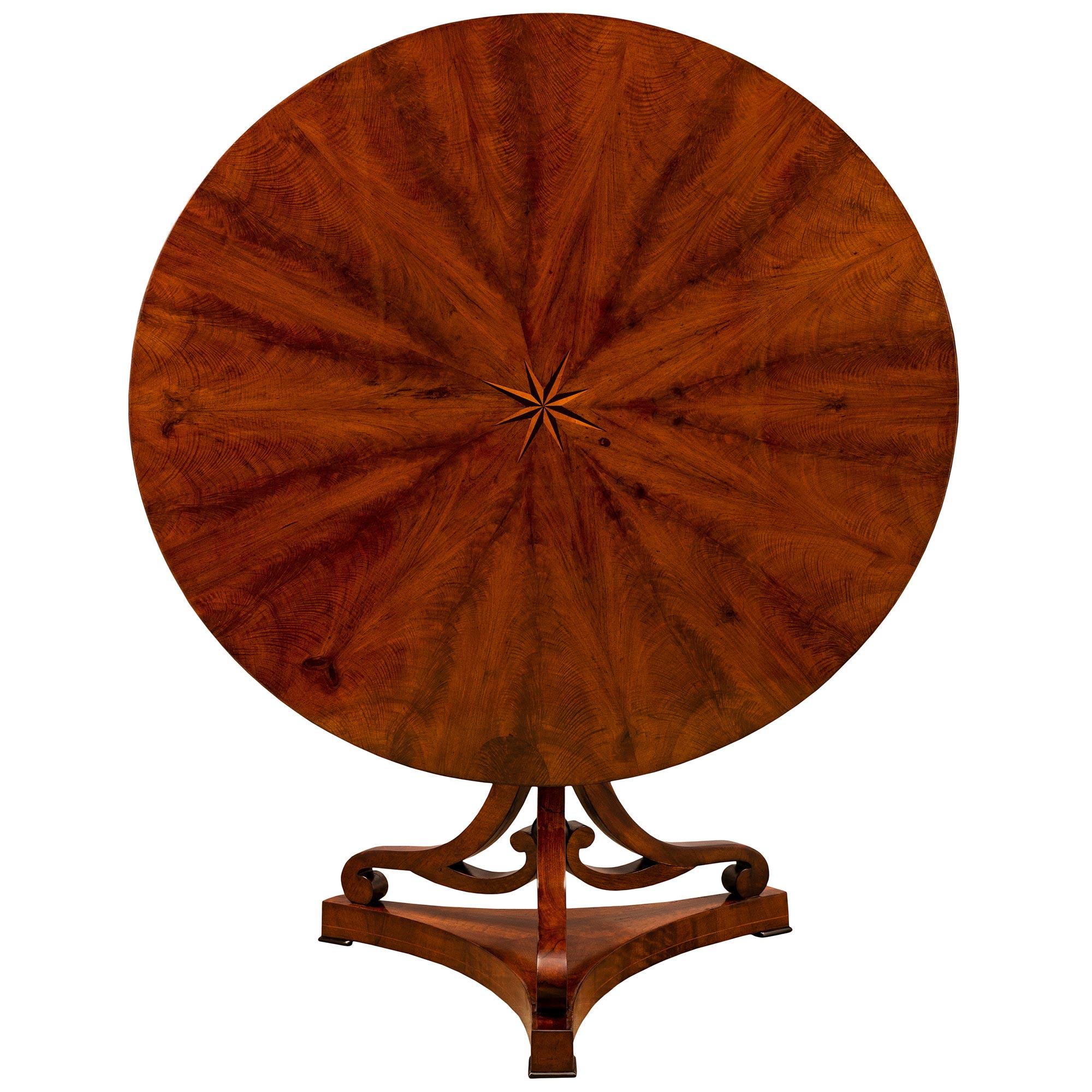 Ebonized Continental 19th Century Biedermeier St. Mahogany and Fruitwood Center Table For Sale