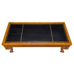 Continental 19th Century Burl Maple Biedermeier Desk or Center Table