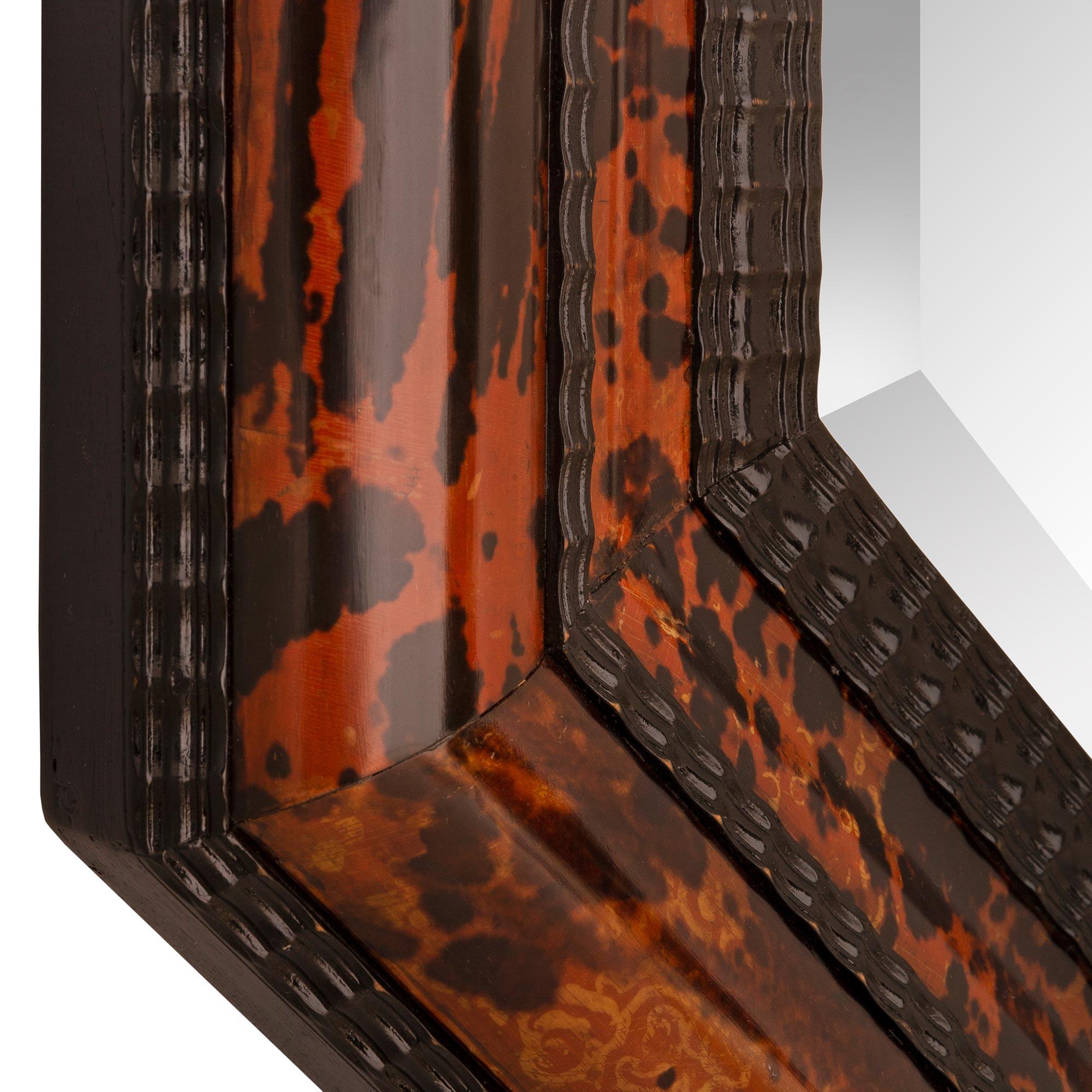 Continental 19th Century Ebonized Fruitwood and Tortoiseshell Mirror For Sale 2
