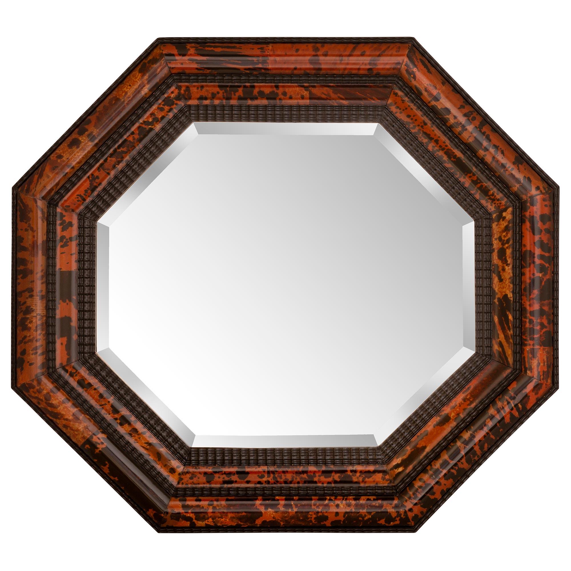 Continental 19th Century Ebonized Fruitwood and Tortoiseshell Mirror For Sale 3