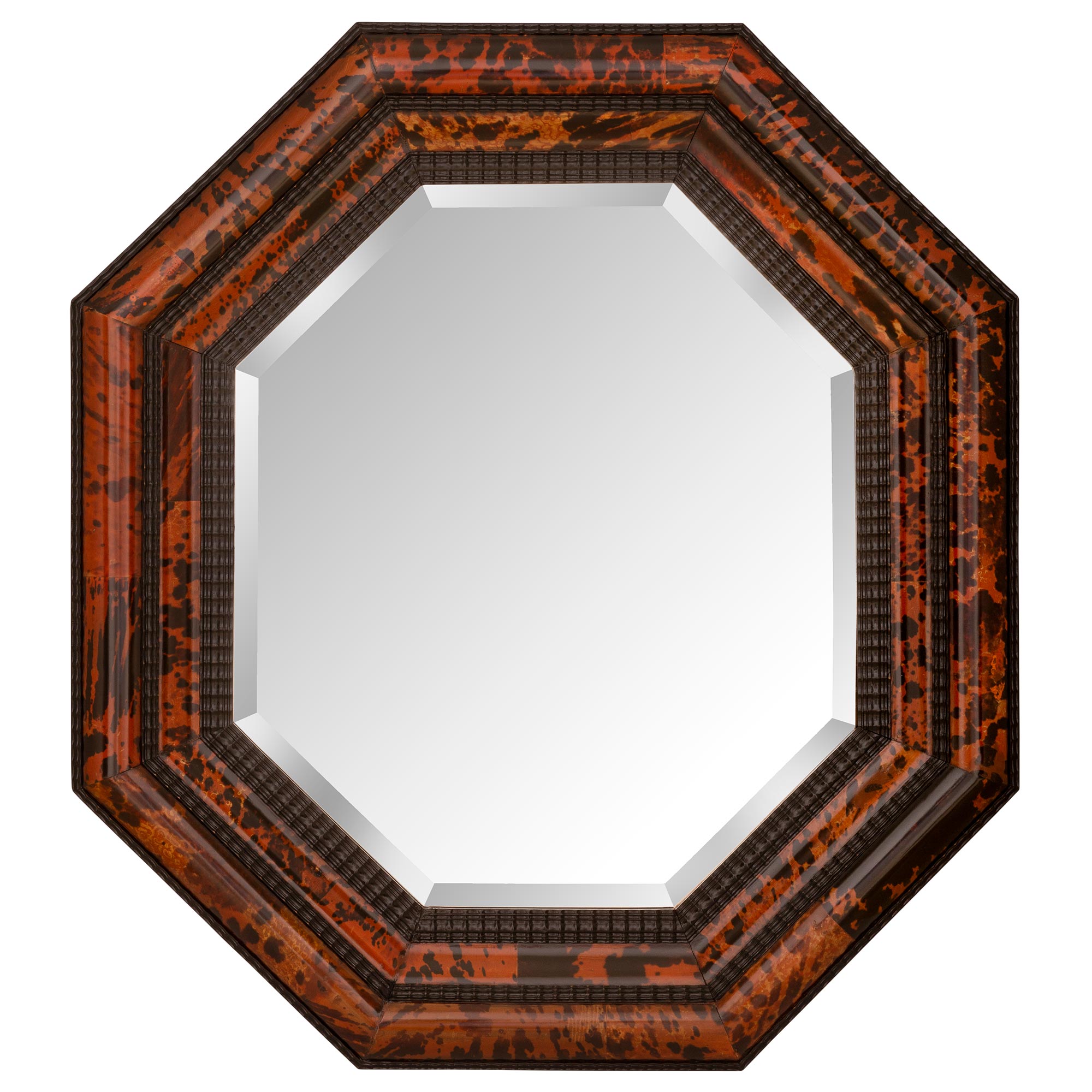 Continental 19th Century Ebonized Fruitwood and Tortoiseshell Mirror