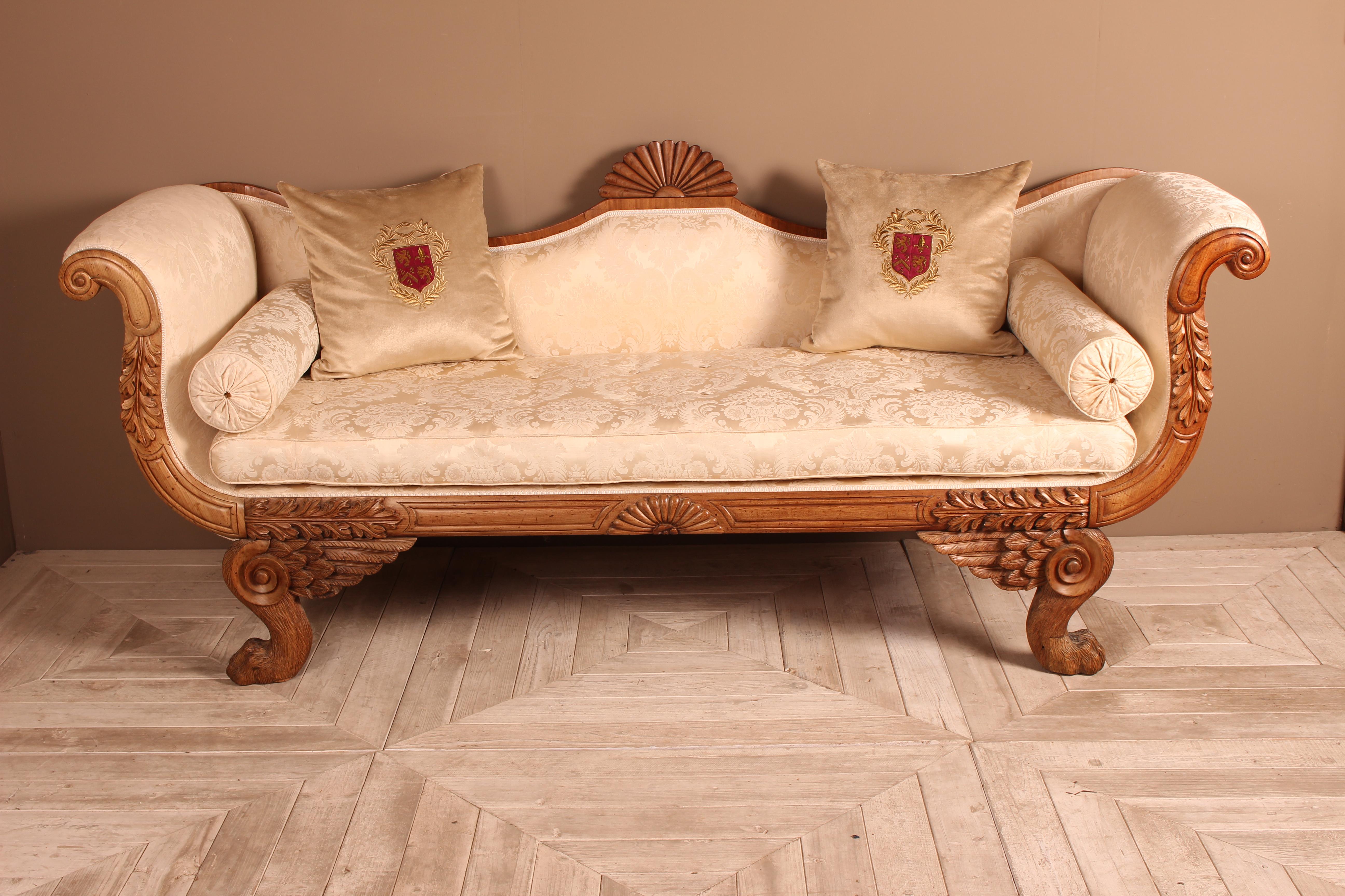 Continental 19th Century Empire Scroll End Sofa For Sale 8