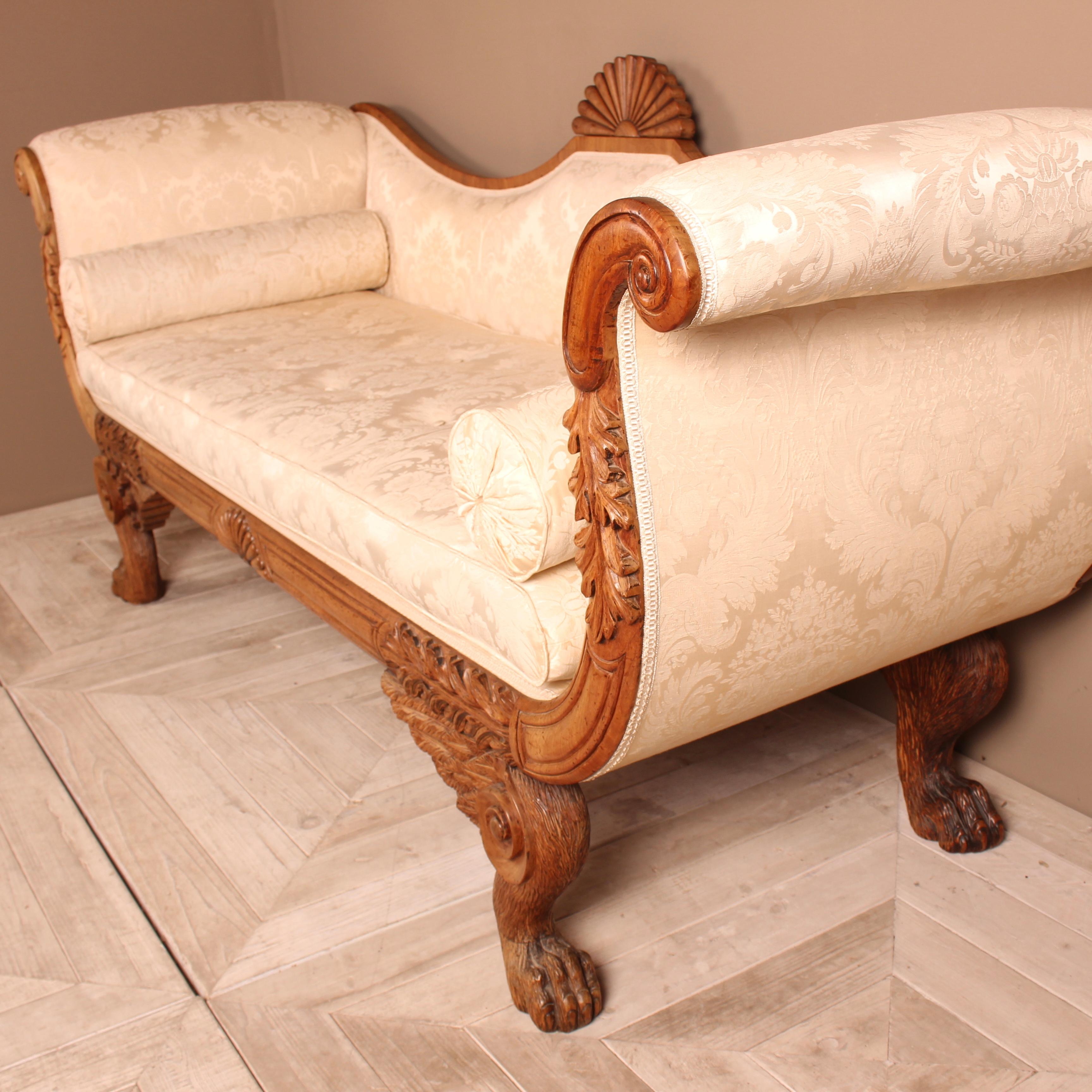Continental 19th Century Empire Scroll End Sofa For Sale 10