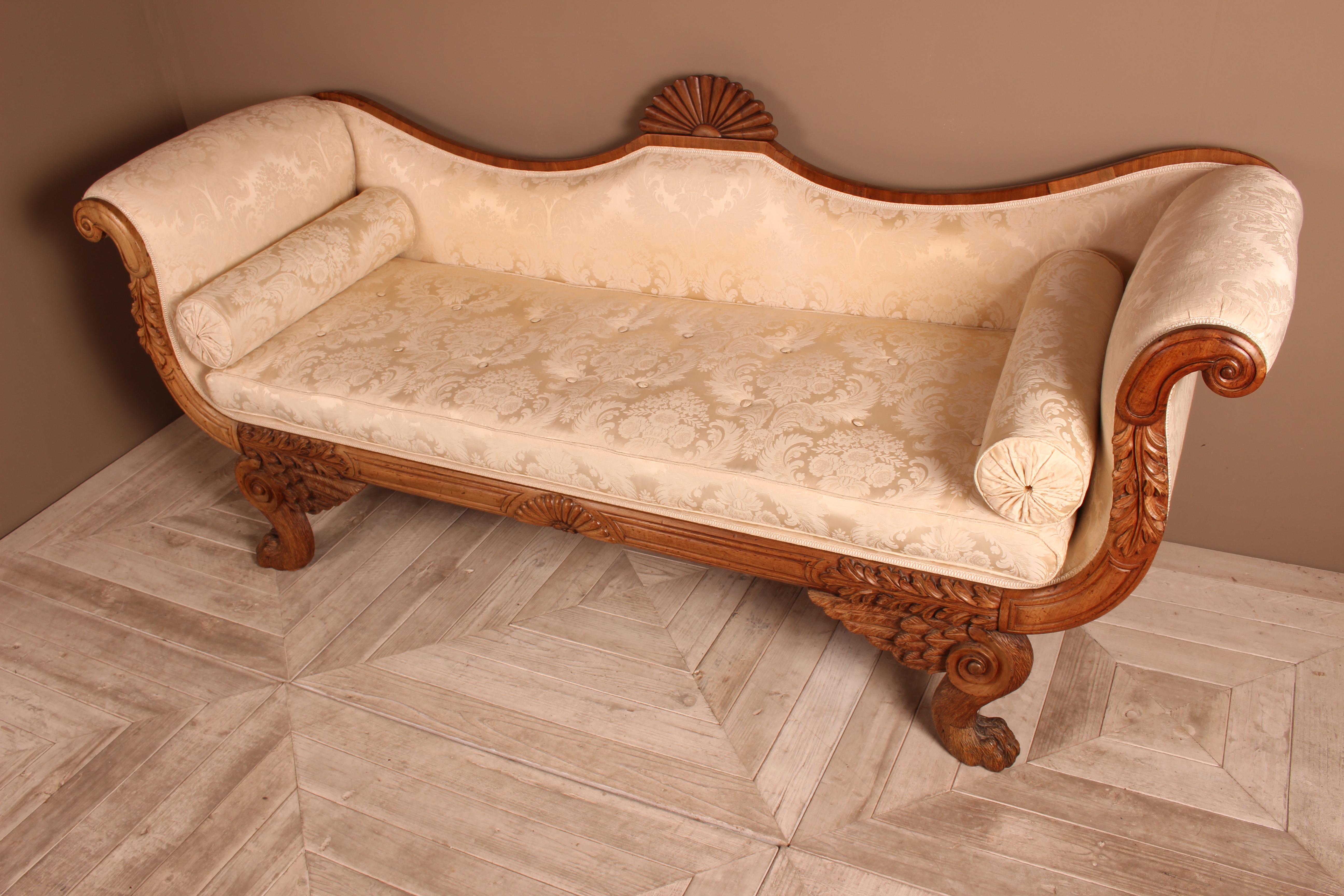 Continental 19th Century Empire Scroll End Sofa For Sale 2