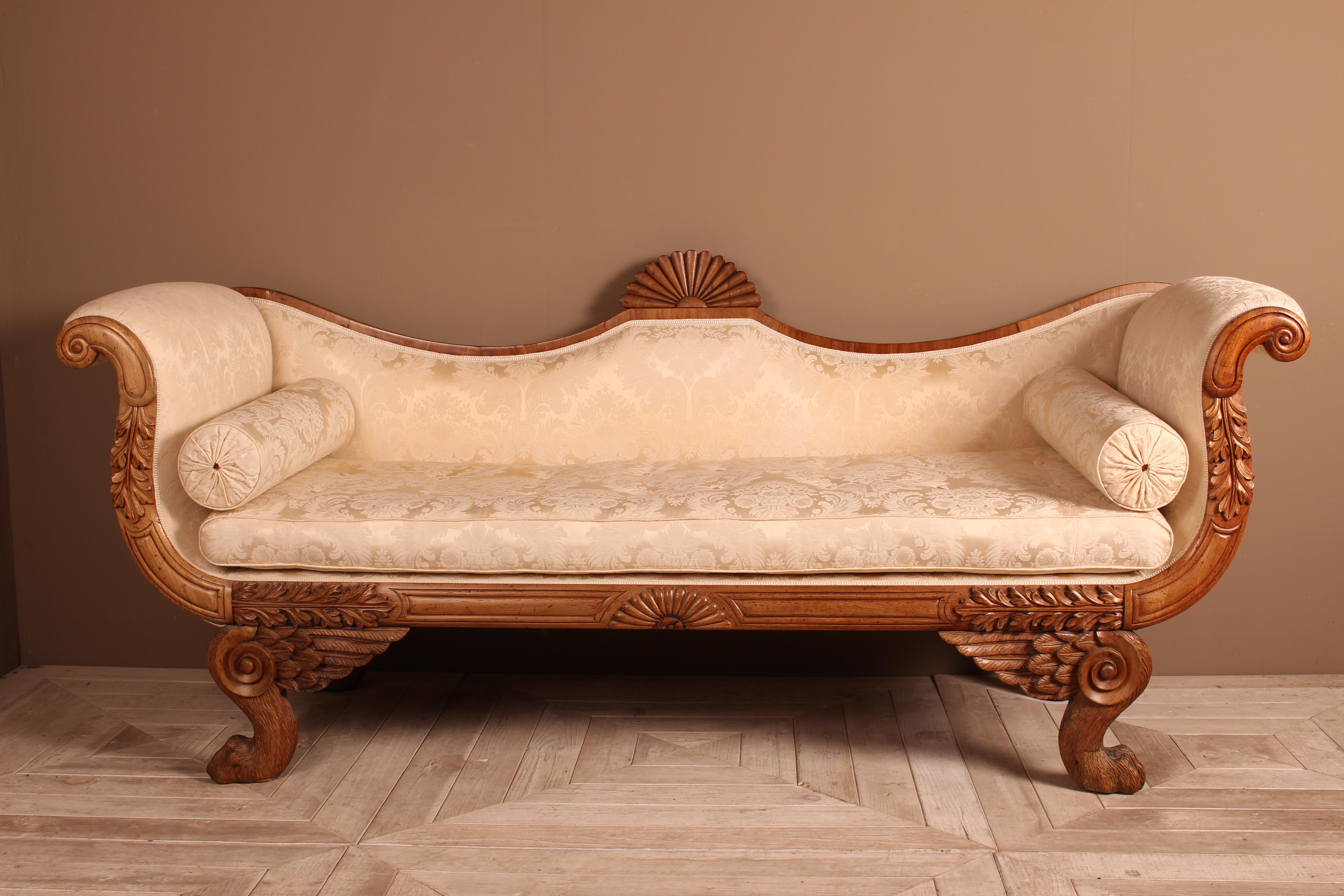 Continental 19th Century Empire Scroll End Sofa For Sale 3