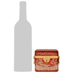 Continental 19th century etched Crystal and Ormolu box