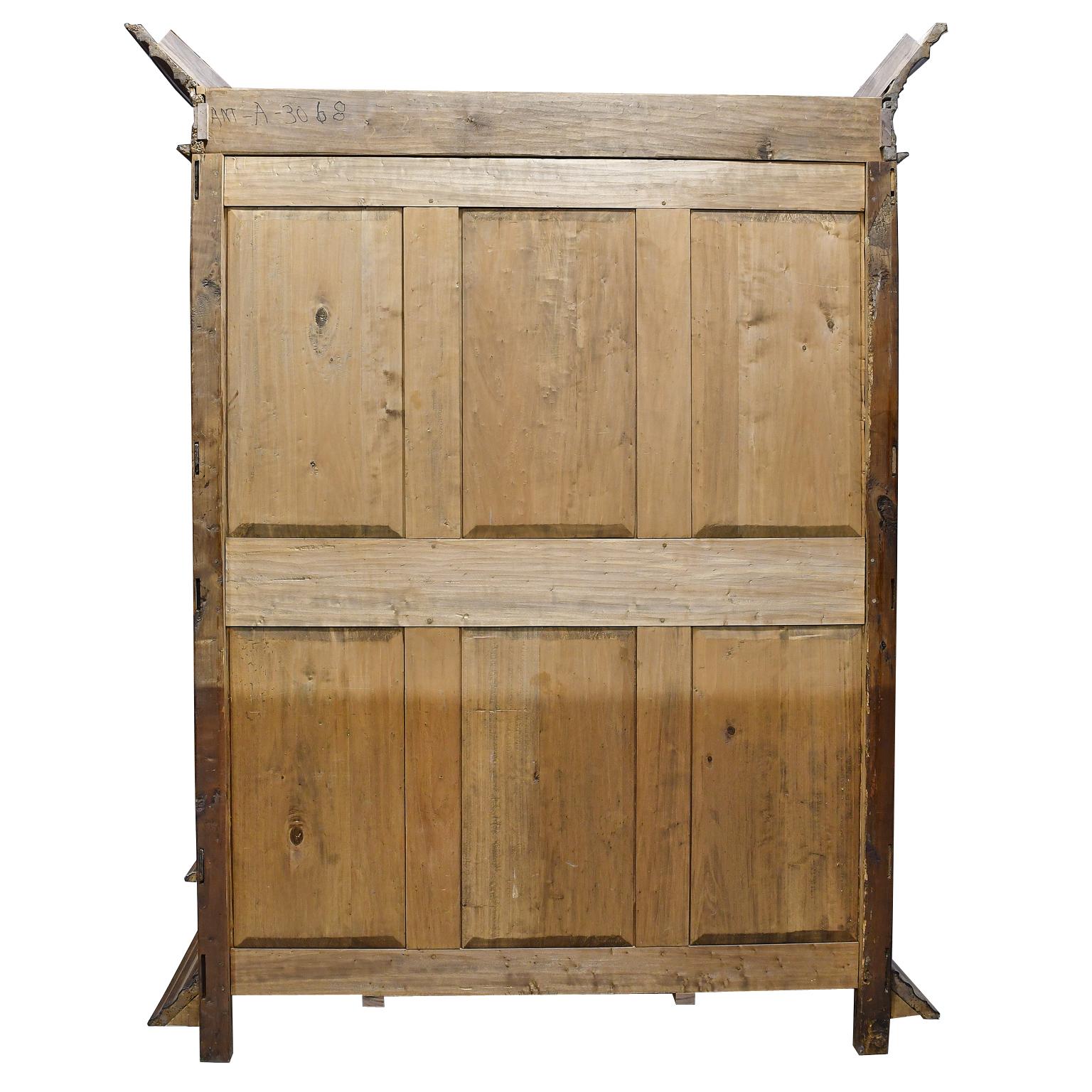 Baroque Continental 19th Century French Walnut Armoire Outfitted to Function as a Bar For Sale