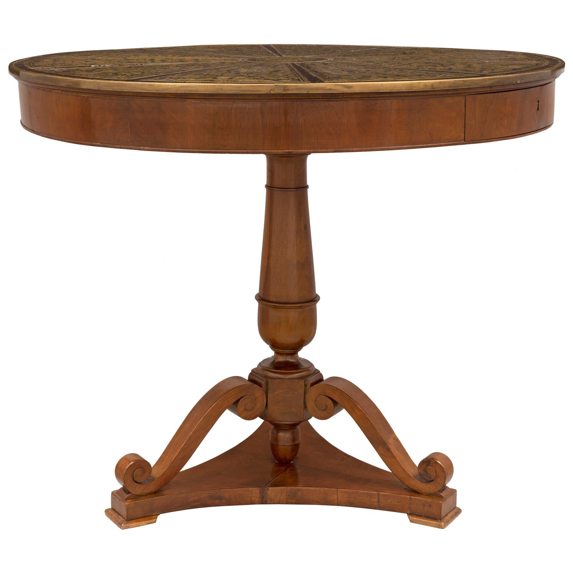 Continental 19th Century Louis Philippe Period Mahogany Side Table In Good Condition For Sale In West Palm Beach, FL