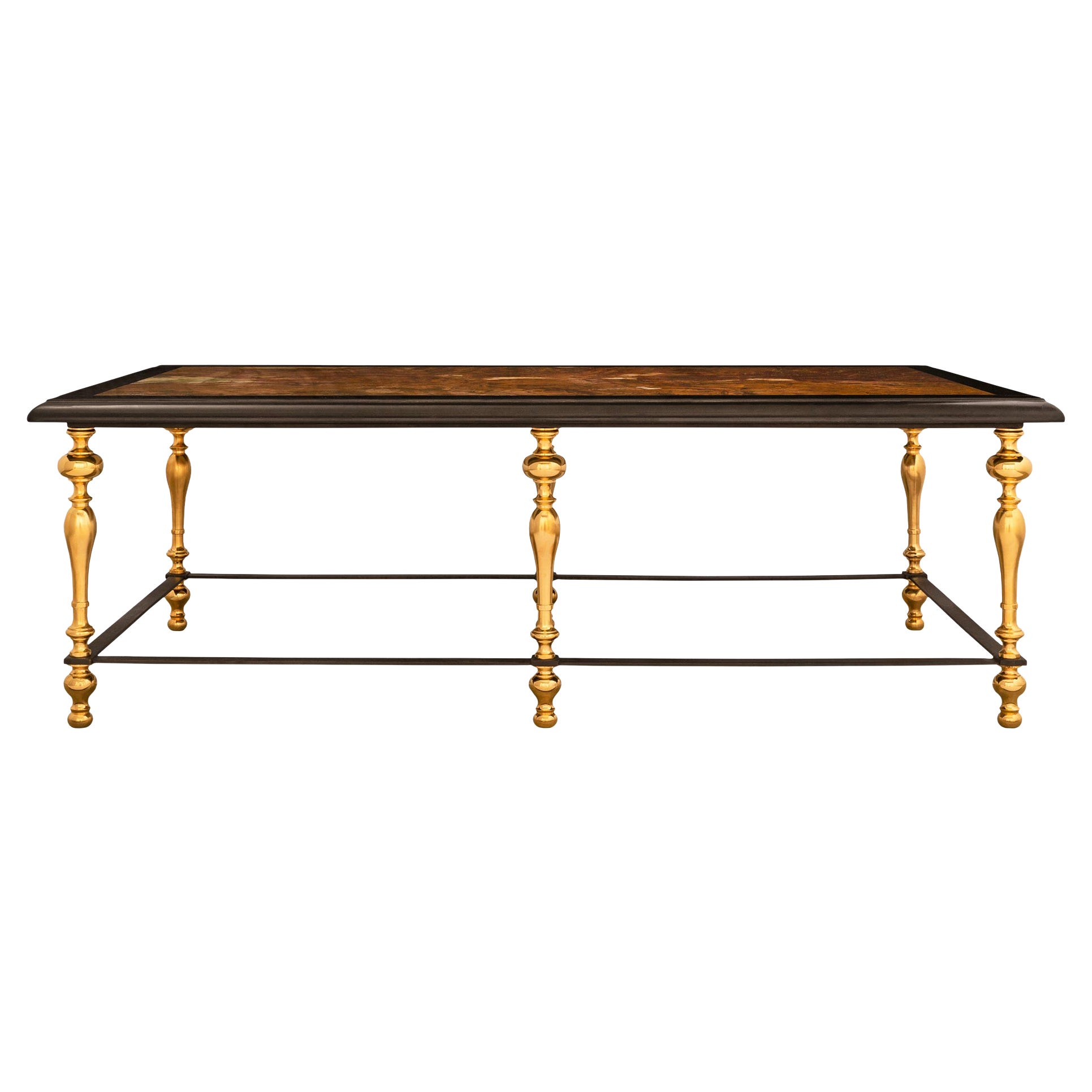 Continental 19th Century Louis XIV St. Bronze, Marble, and Ormolu Coffee Table