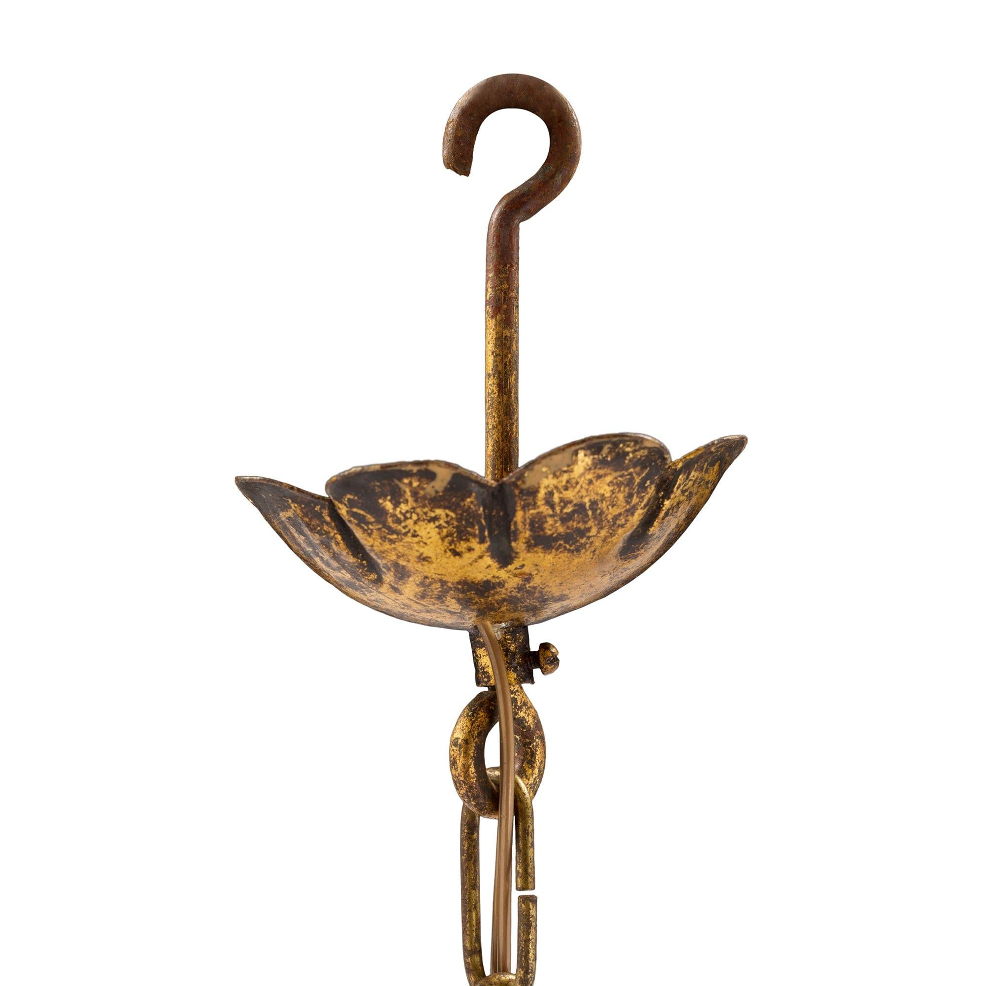 Unknown Continental 19th Century Louis XV Style Patinated and Gilt Metal Chandelier For Sale