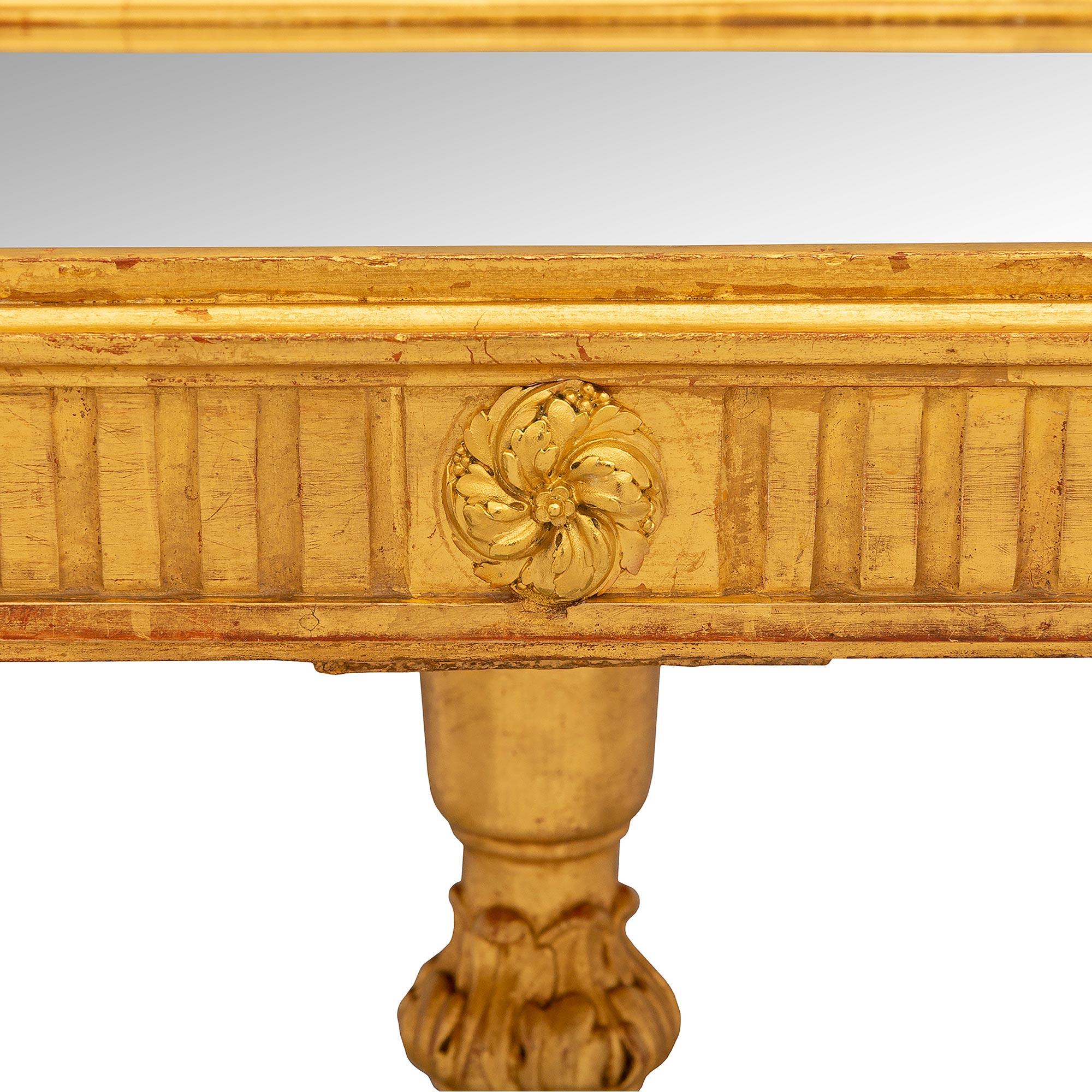 Continental 19th Century Louis XVI St. Giltwood, Ormolu And Marble Side Table 2