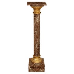 Continental 19th century Louis XVI st. Ormolu and Rouge Royale marble pedestal