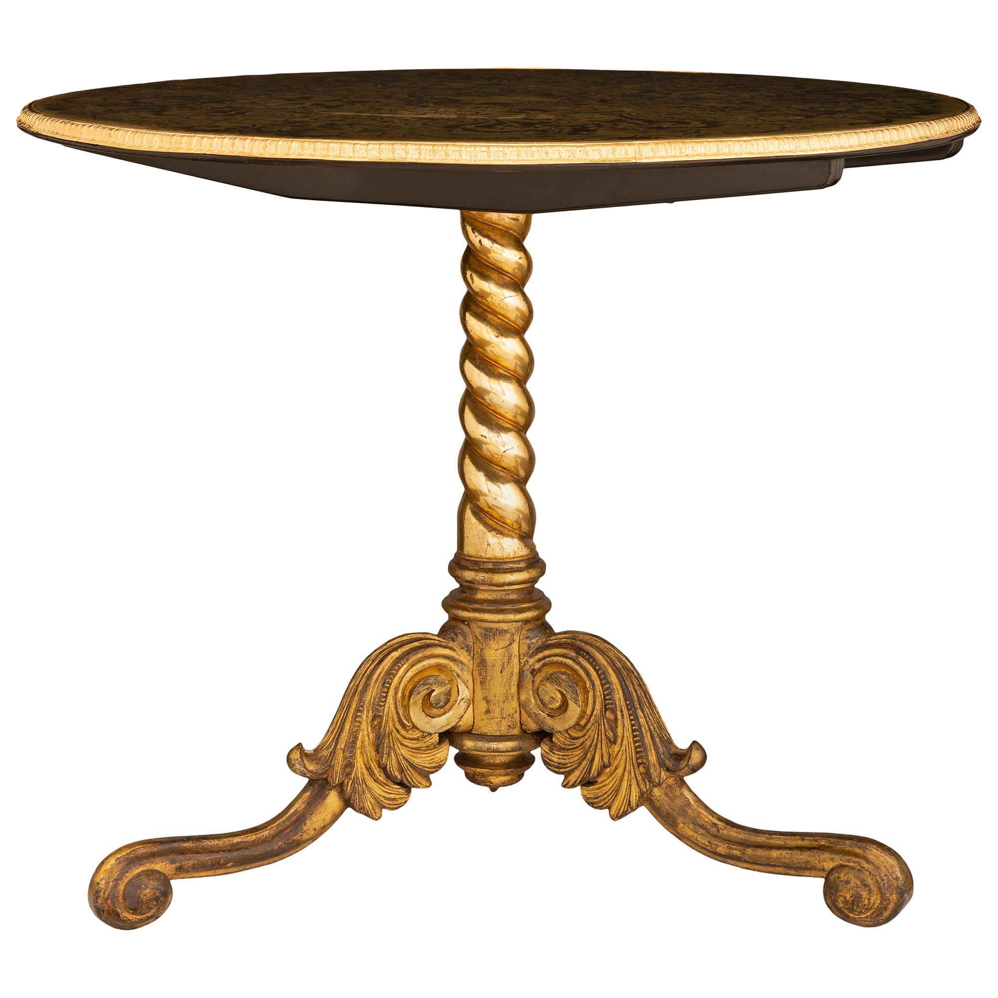 Inconnu Table d'appoint continentale Mecca et laiton Boulle du 19ème siècle en vente