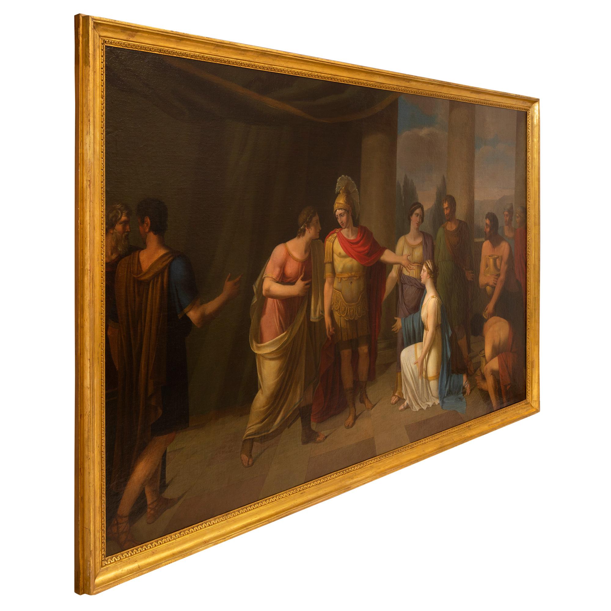 Neoclassical Continental 19th Century Neo-Classical St. Oil on Canvas Painting For Sale