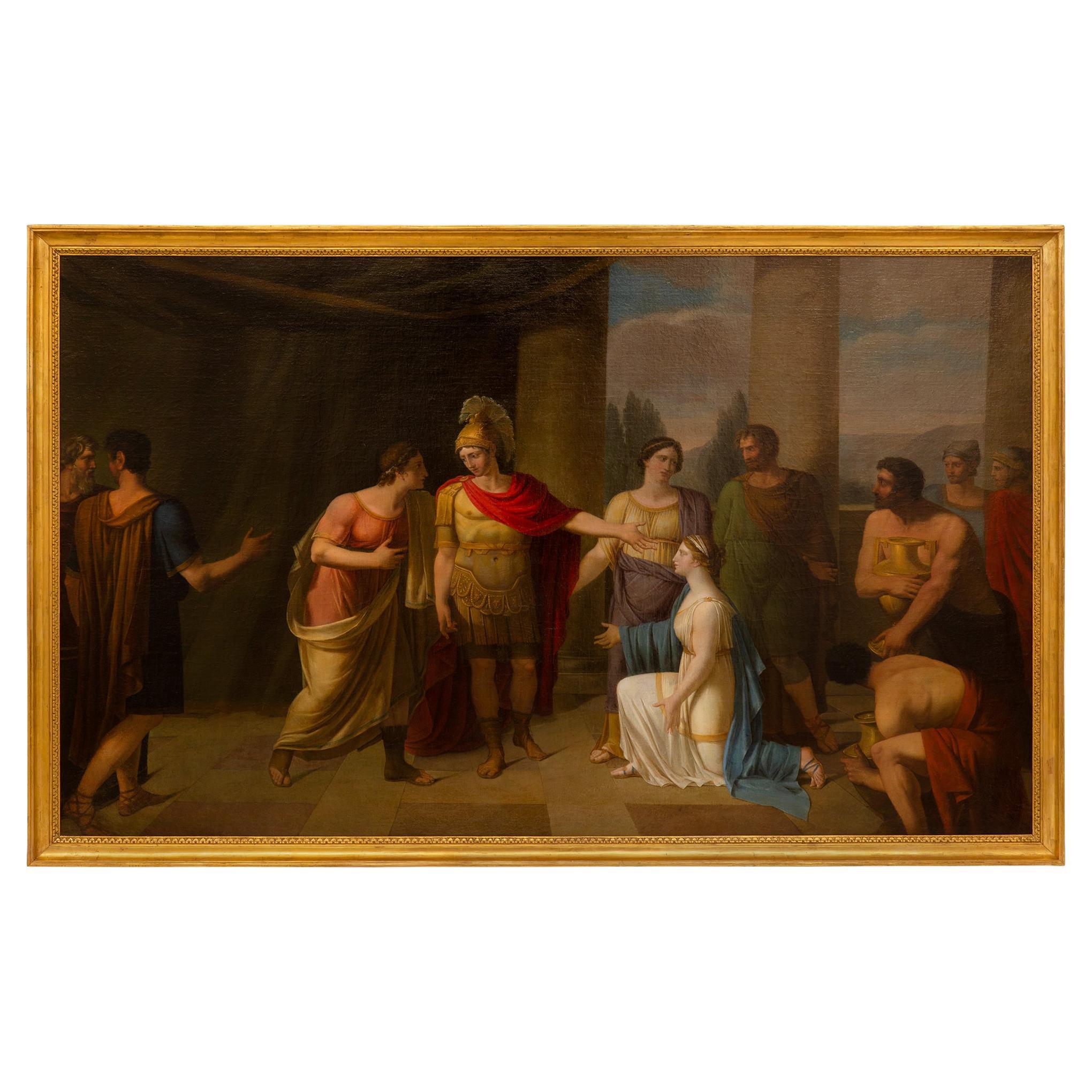 Continental 19th Century Neo-Classical St. Oil on Canvas Painting For Sale