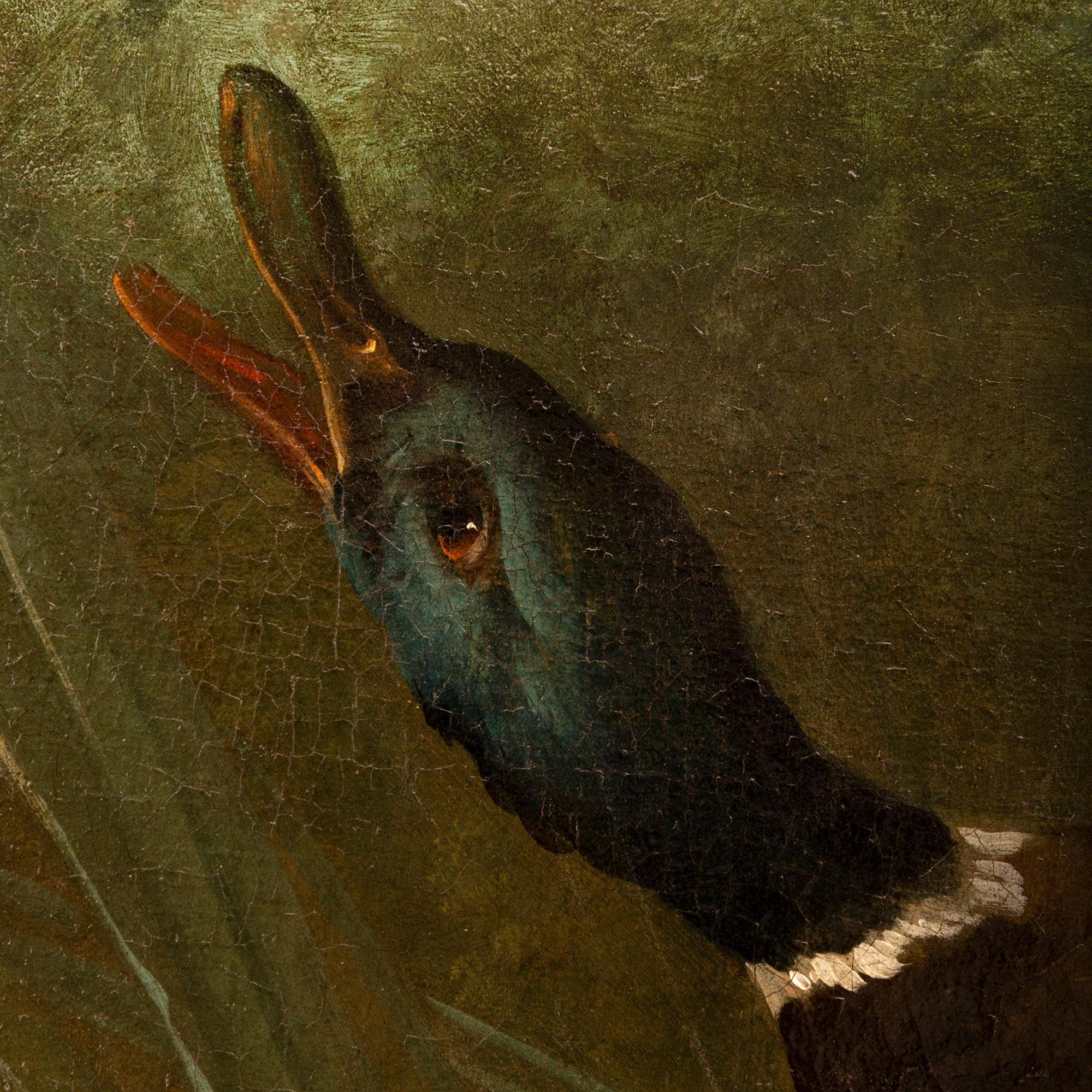 Continental 19th century Oil on Canvas and Giltwood school painting of ducks For Sale 1