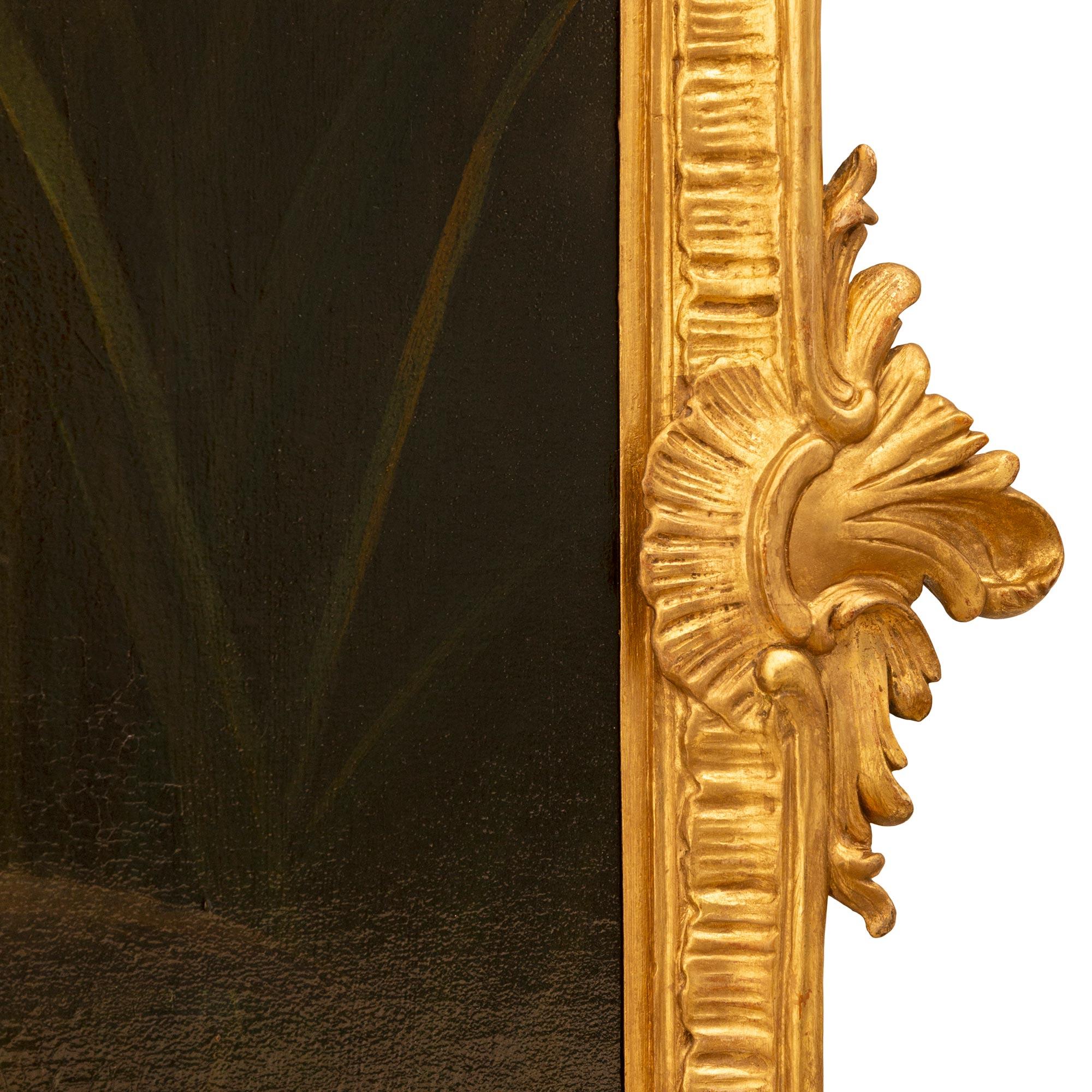 Continental 19th century Oil on Canvas and Giltwood school painting of ducks For Sale 3