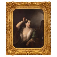 Continental 19th Century Oil on Canvas Painting in Its Original Frame