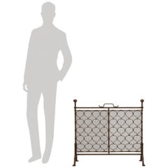 Continental 19th century Renaissance st. Wrought Iron fireplace screen