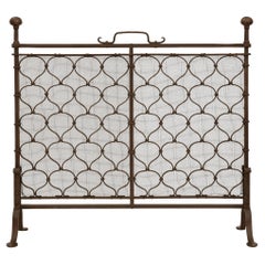 Continental 19th century Renaissance st. Wrought Iron fireplace screen