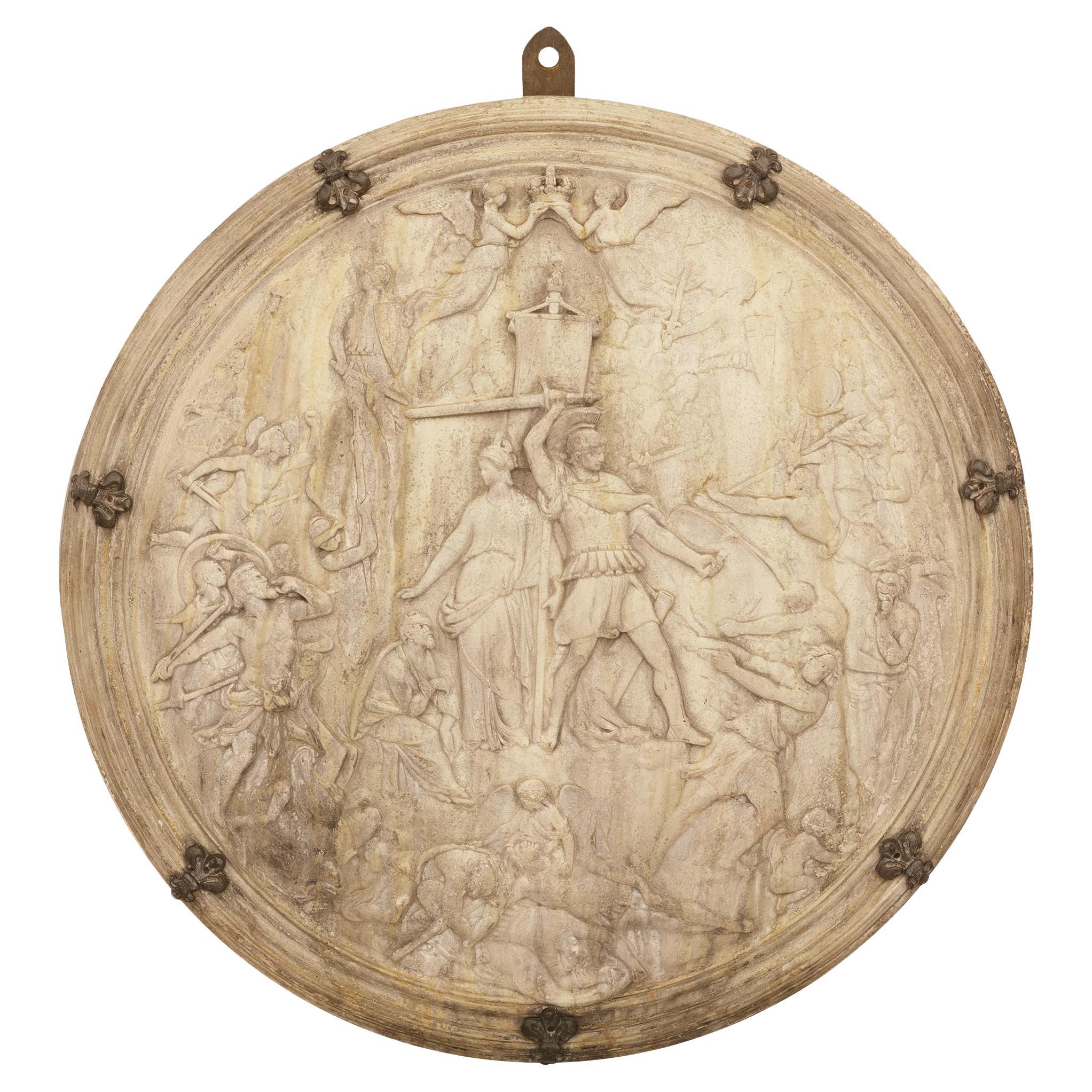 Continental 19th century Stone and Bronze plaque