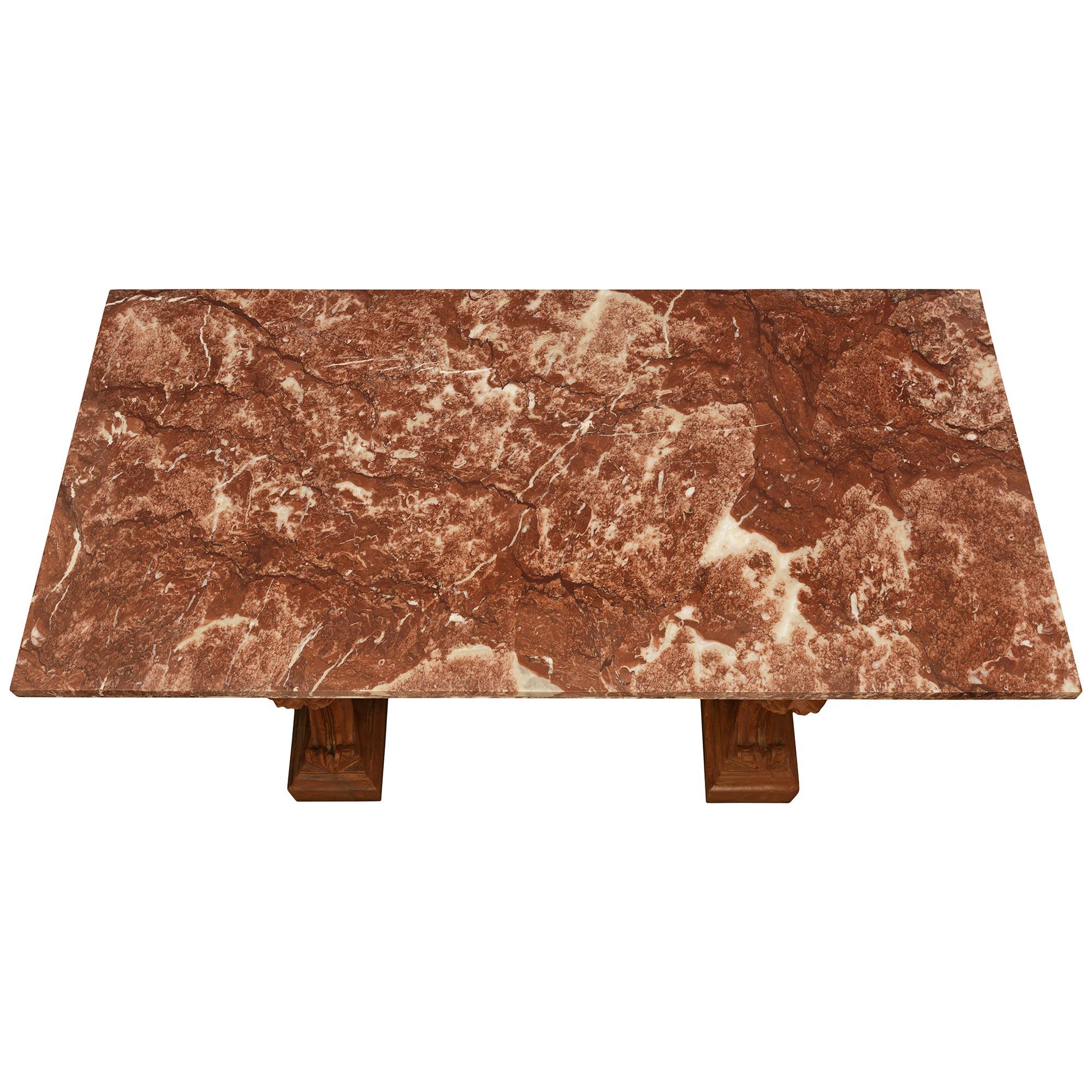 Continental 19th century Terra Cotta and marble center table For Sale 2