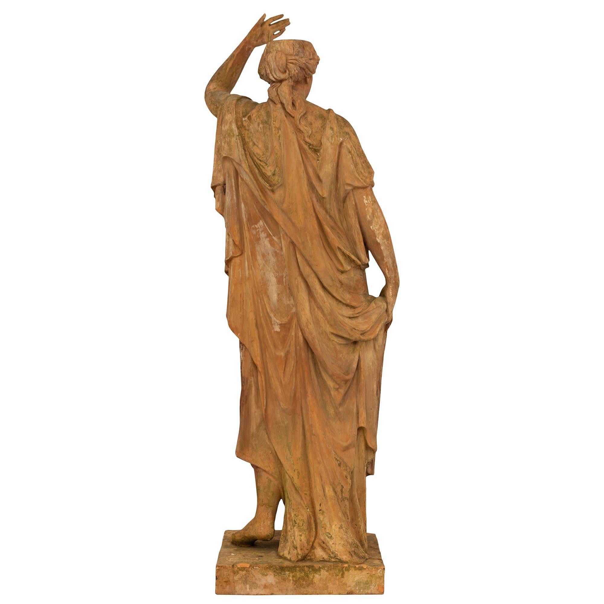 Continental 19th century Terra Cotta statue For Sale 4