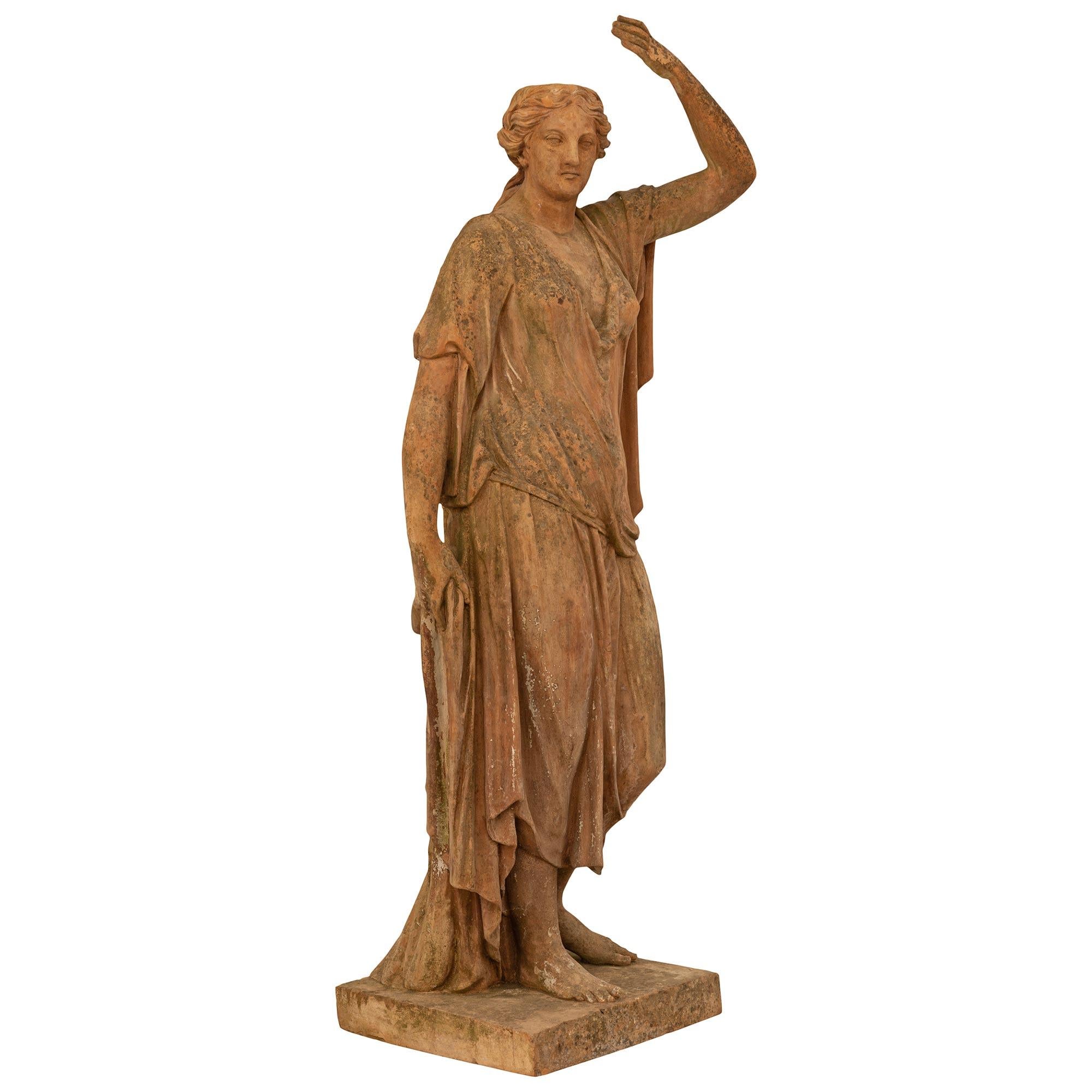 Unknown Continental 19th century Terra Cotta statue For Sale