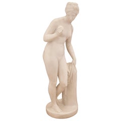 Continental 19th Century White Carrara Marble Statue of Venus