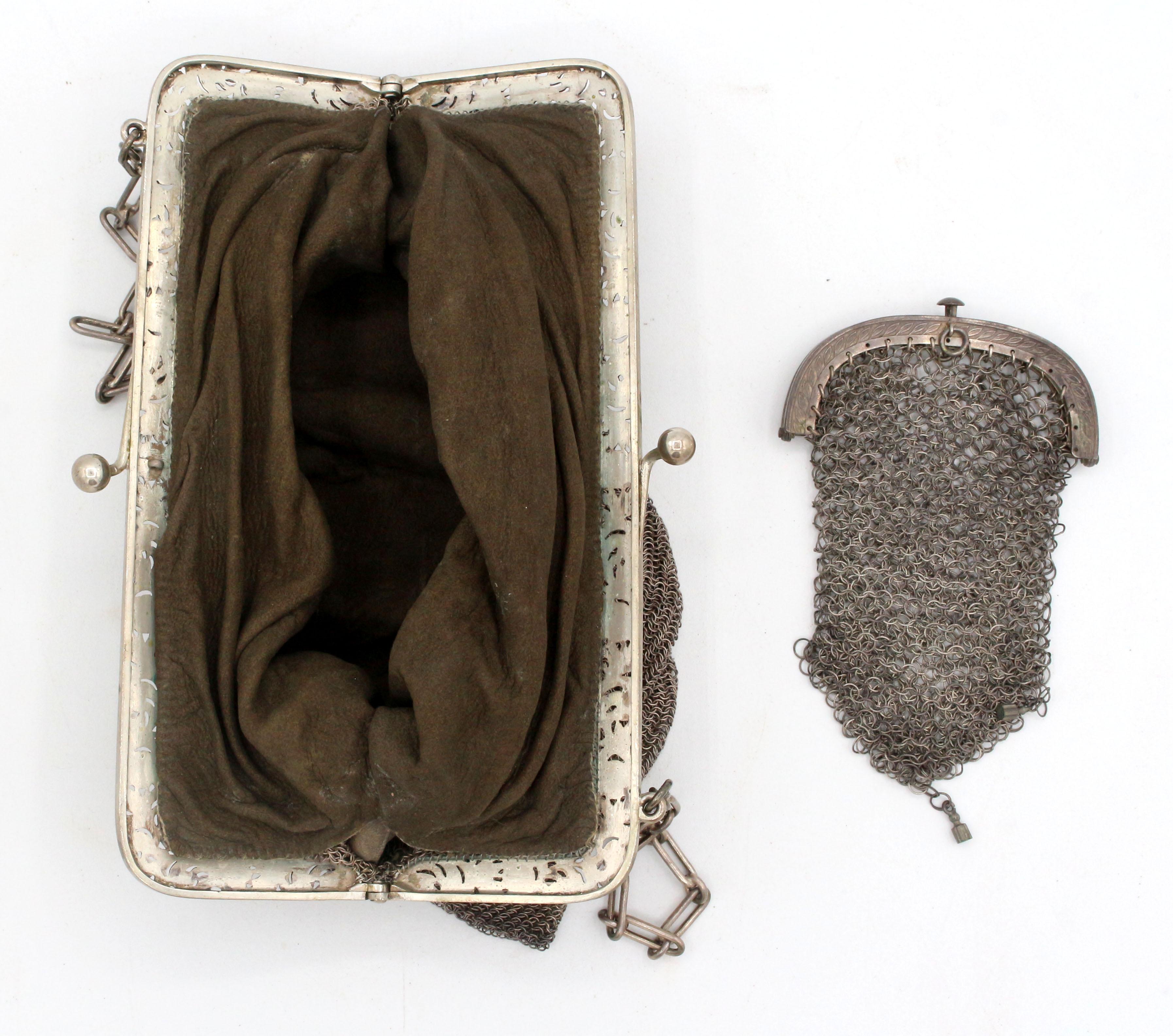 Late Victorian Continental 800 Standard Silver Purse, late 19th-early 20th century For Sale