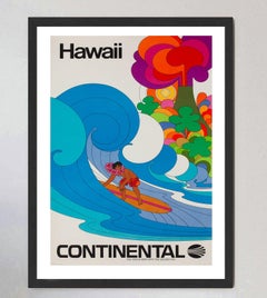 Continental Airlines - Hawaii Original Poster by Peter Max, 1969