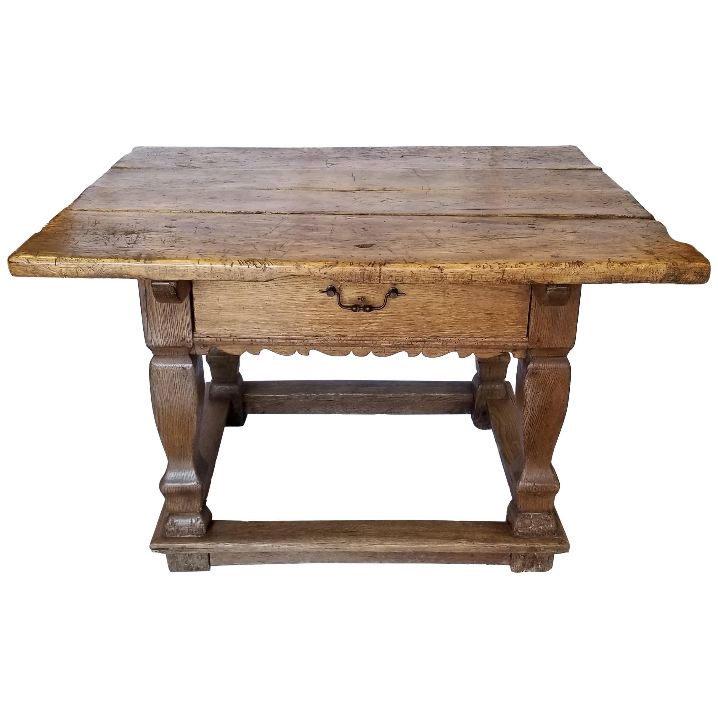 Continental Alder and Chestnut Farm Table For Sale