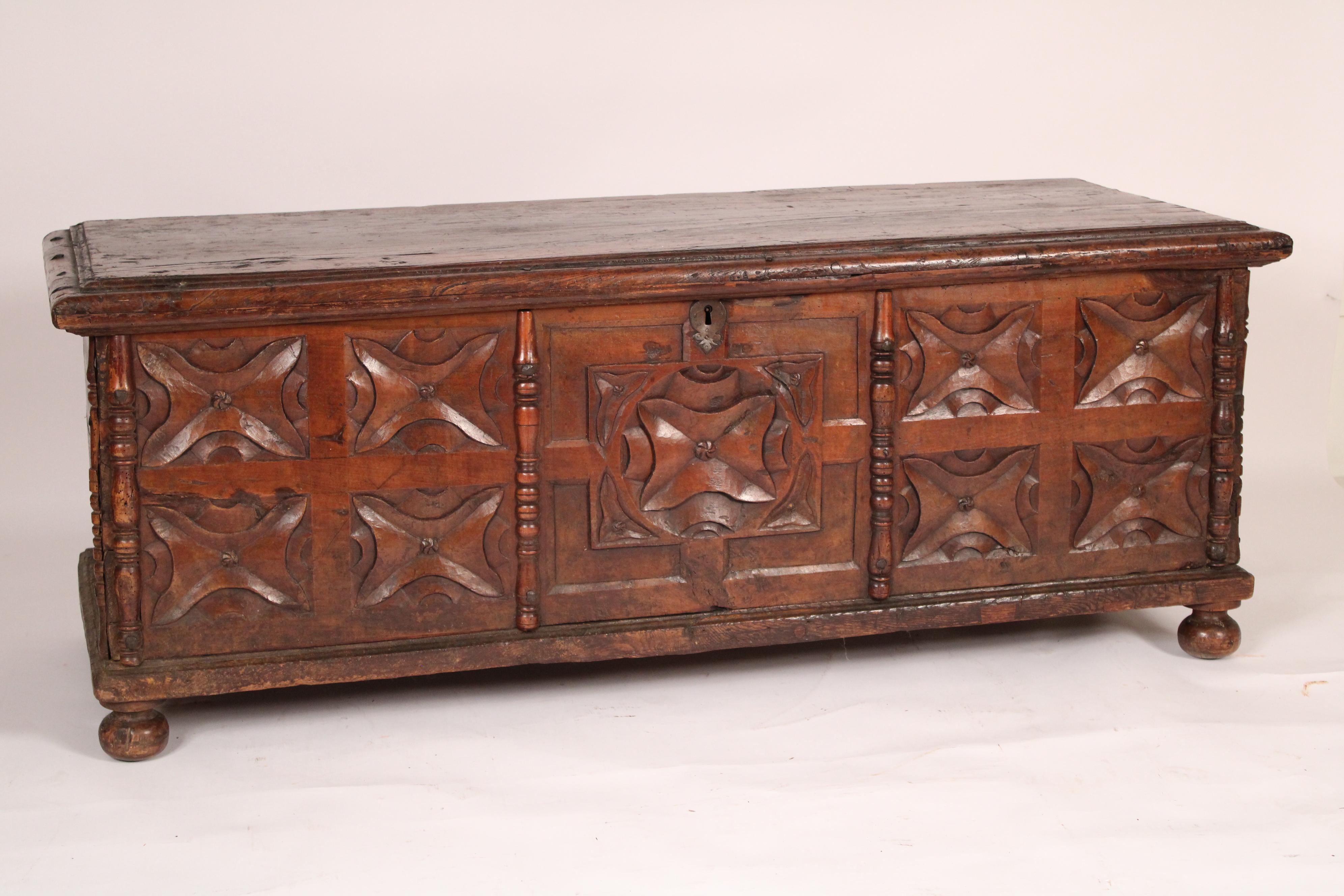 European Continental Antique Baroque Style Trunk For Sale