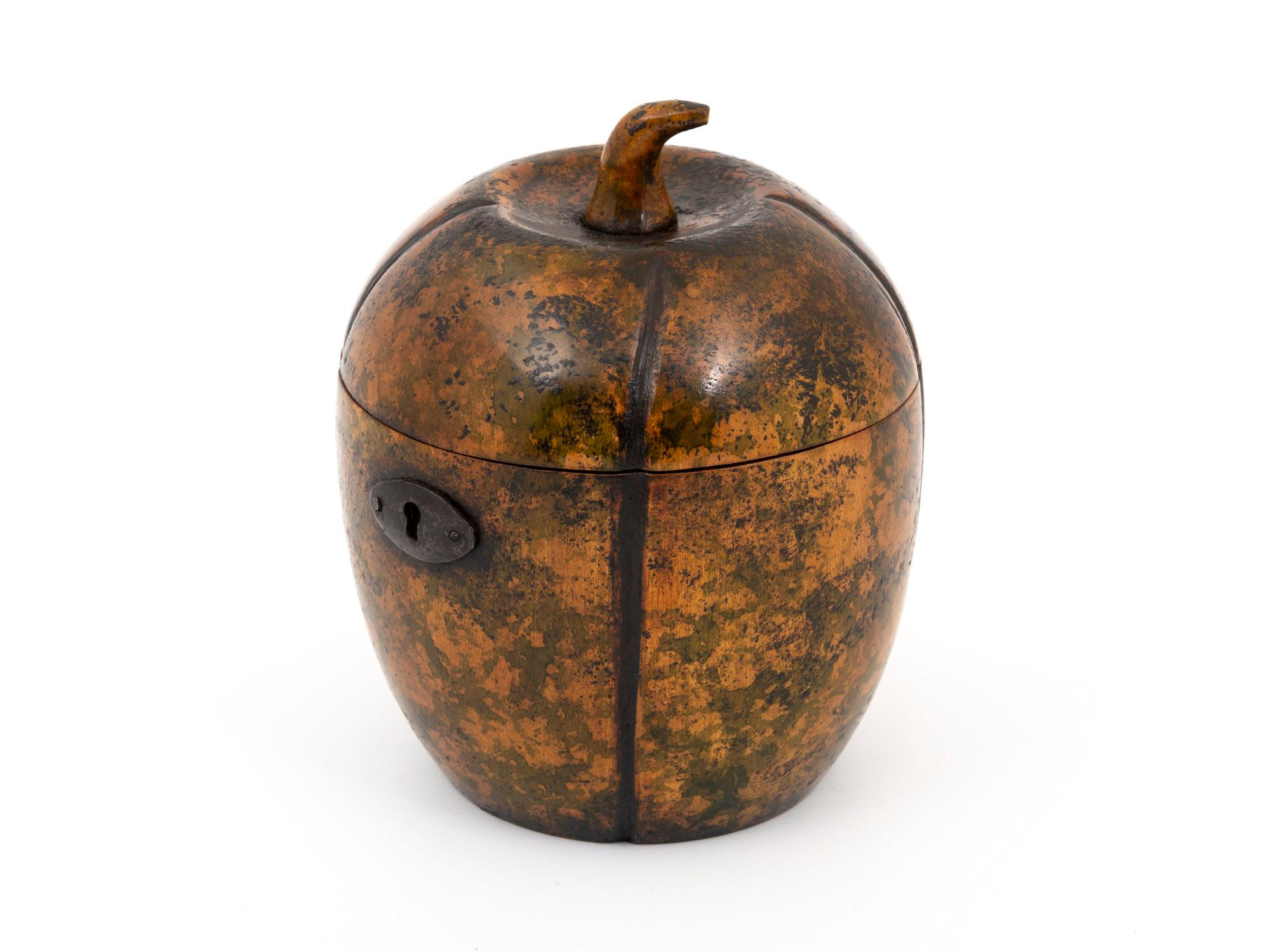 Continental Antique Georgian Melon Fruit Tea Caddy In Good Condition For Sale In Northampton, GB