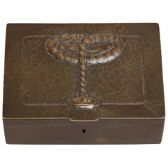 Continental Art Deco Hinged Bronze Box with Elevated Snake Design