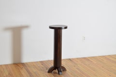 Continental Art Deco Period Solid Oak Pedestal or Plant Stand, ca. 1940